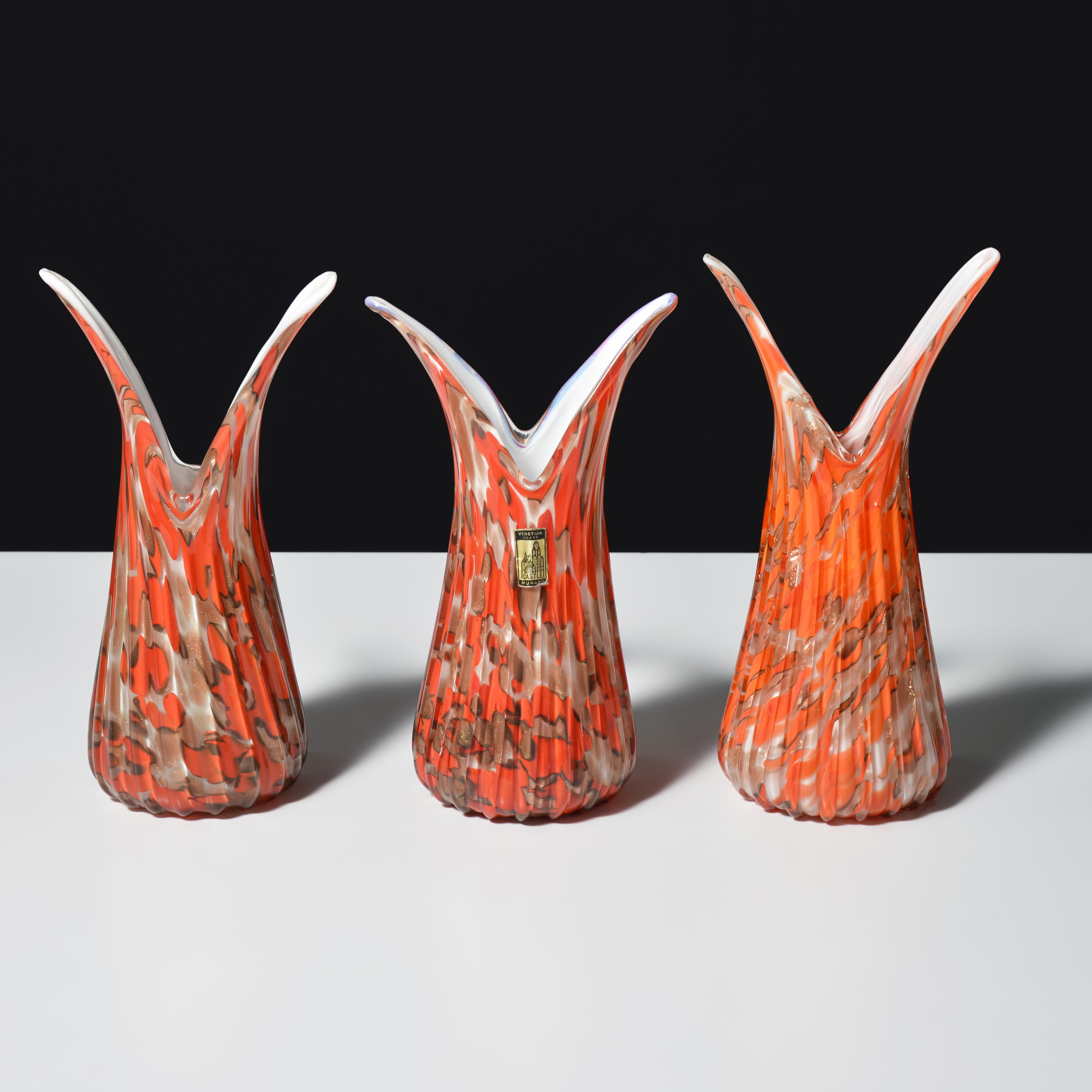 Mid-Century Modern Fratelli Toso Vases, Leslie Pina Collection, Priced Each For Sale