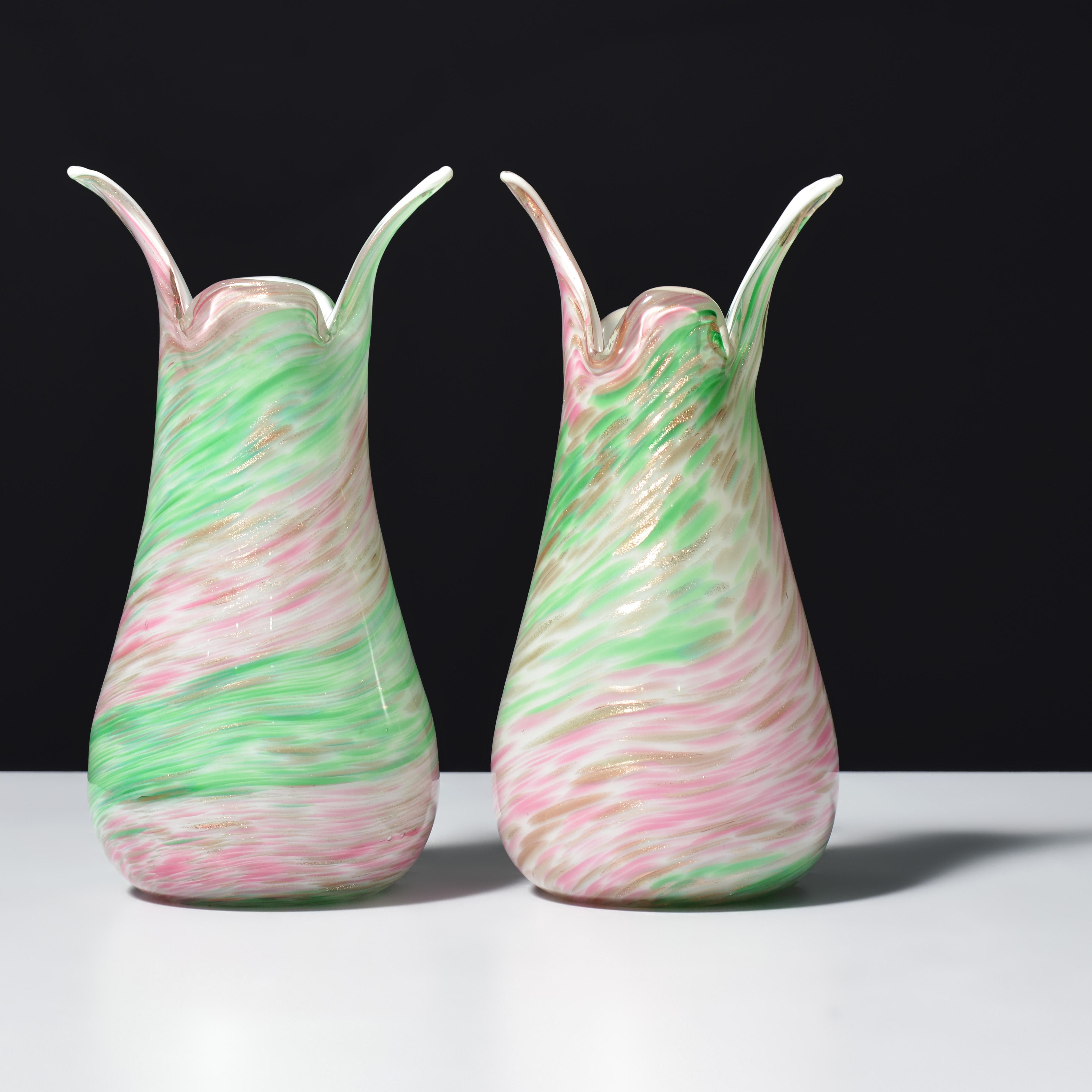 Blown Glass Fratelli Toso Vase, Leslie Pina Collection, Priced Each For Sale