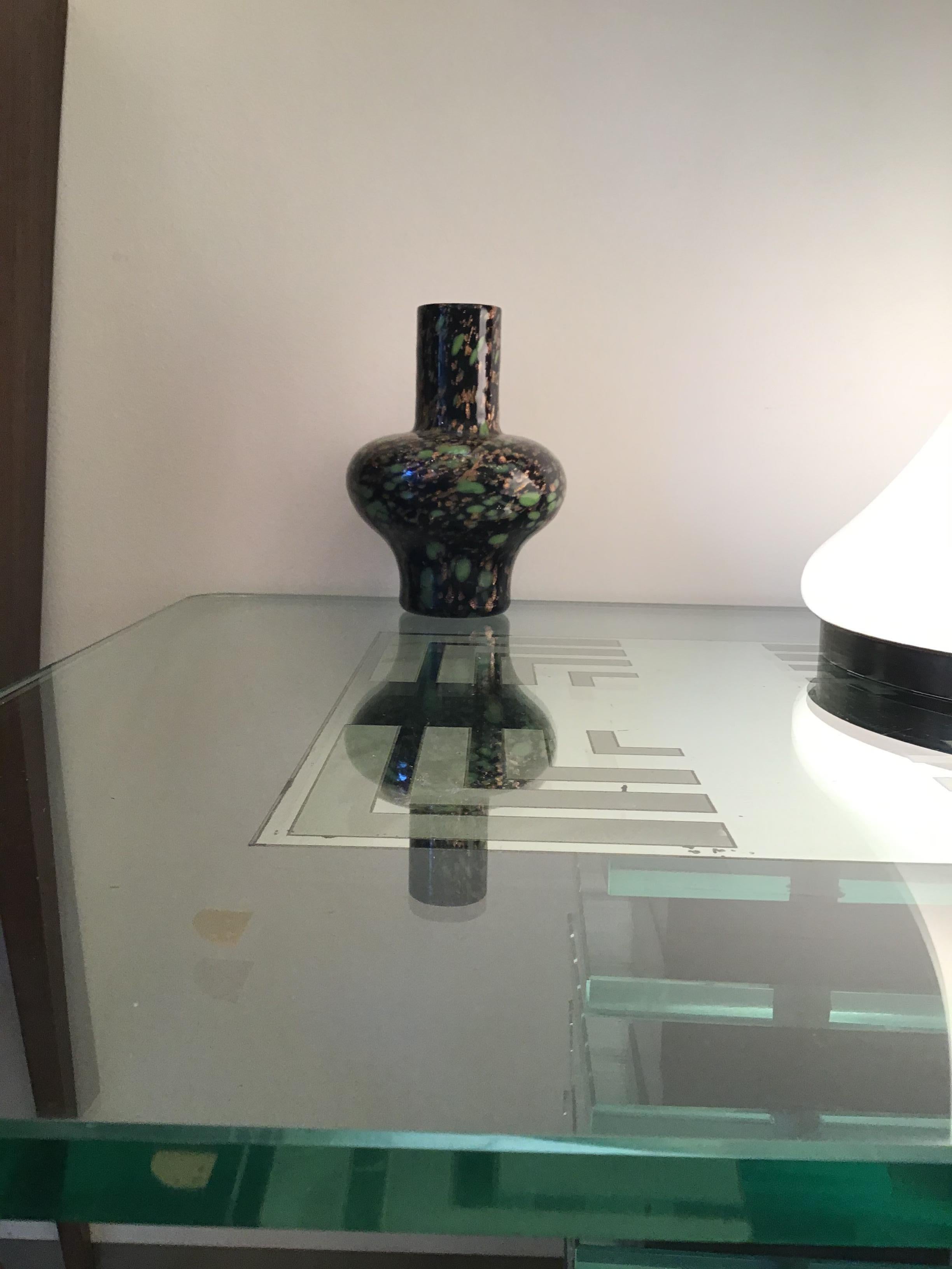 Vase aus Muranoglas von Fratelli Toso Avventurine, 1955, Italien  im Angebot 5