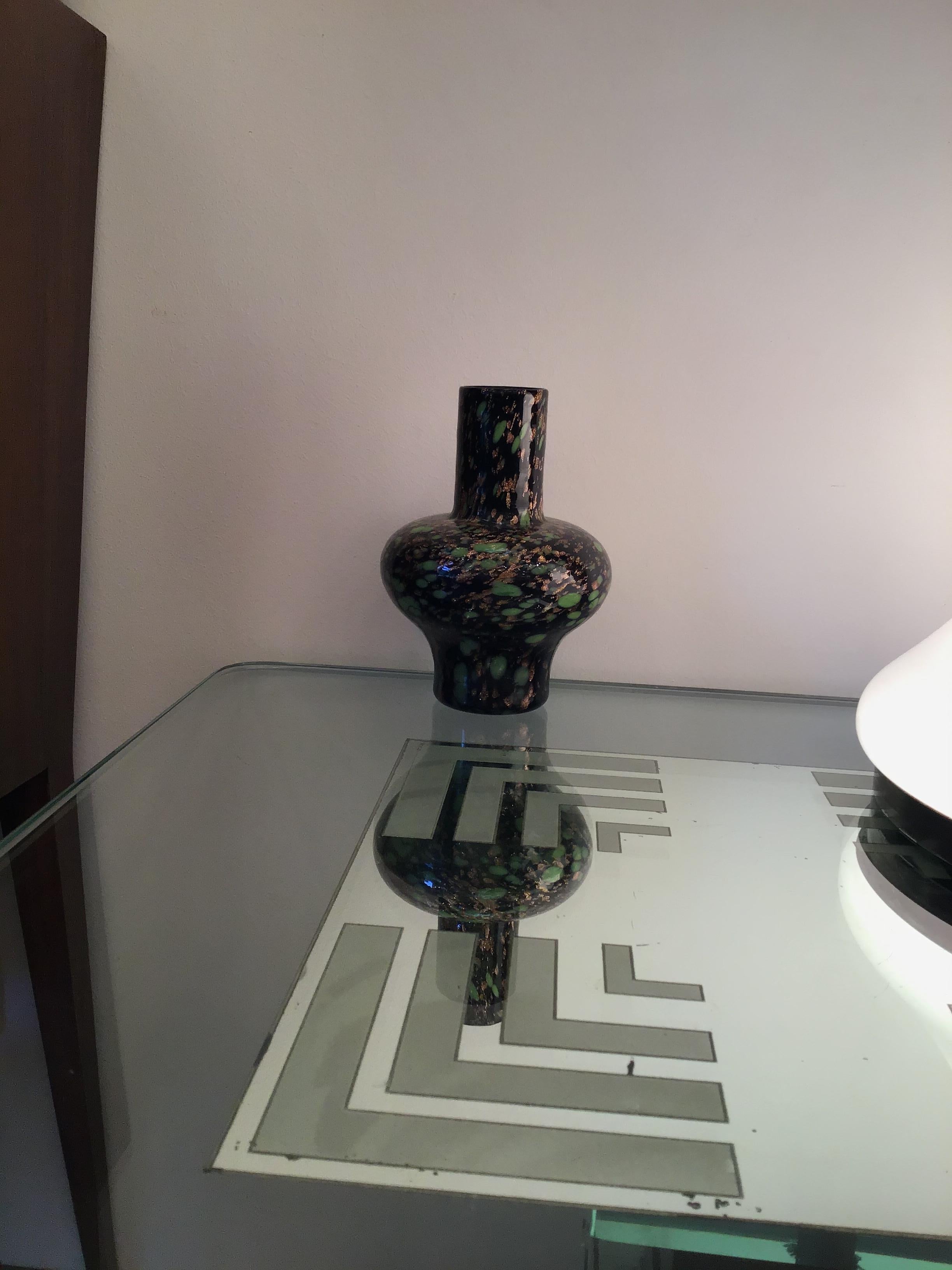 Vase aus Muranoglas von Fratelli Toso Avventurine, 1955, Italien im Angebot 6