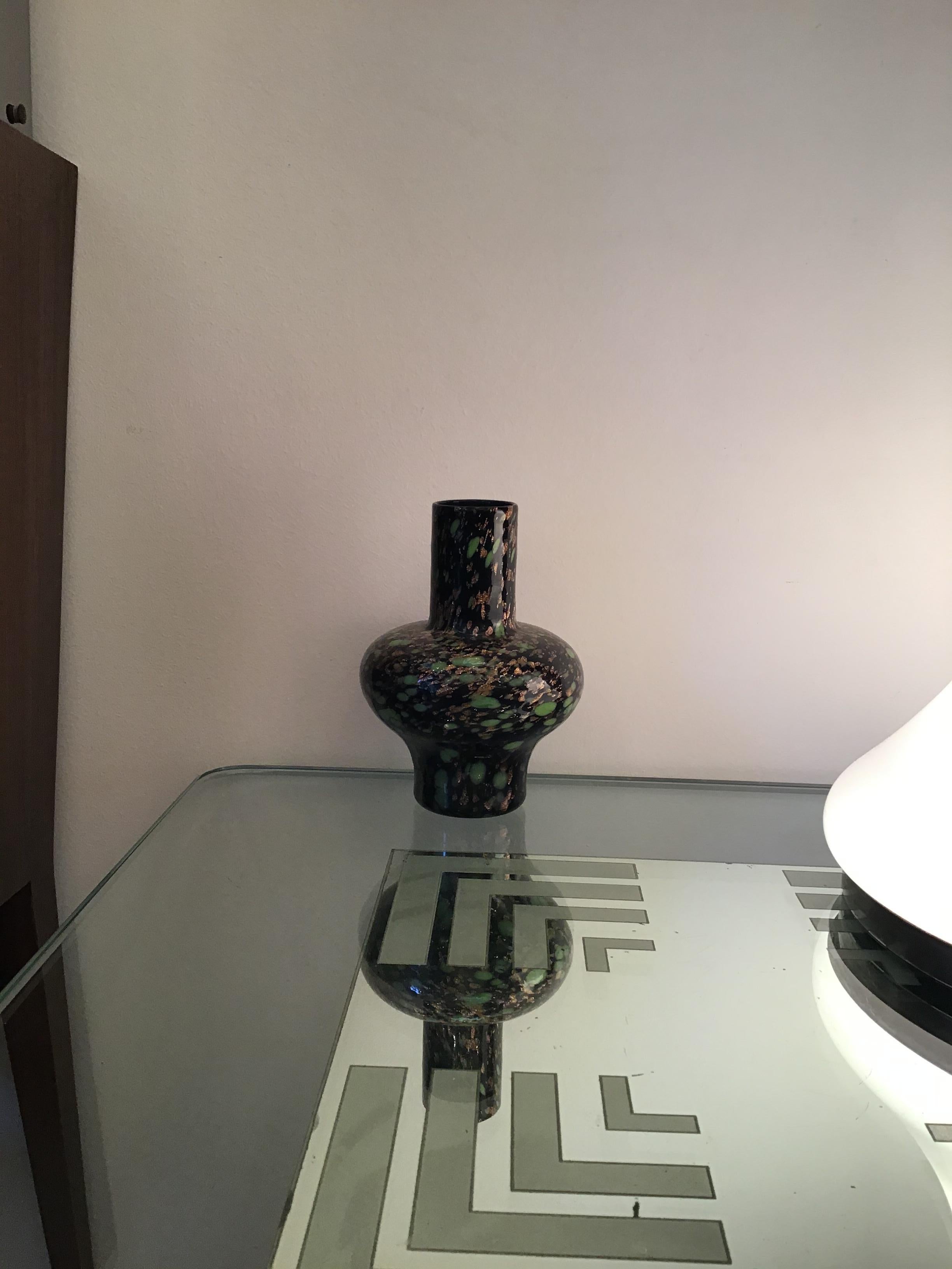 Vase aus Muranoglas von Fratelli Toso Avventurine, 1955, Italien  im Angebot 7