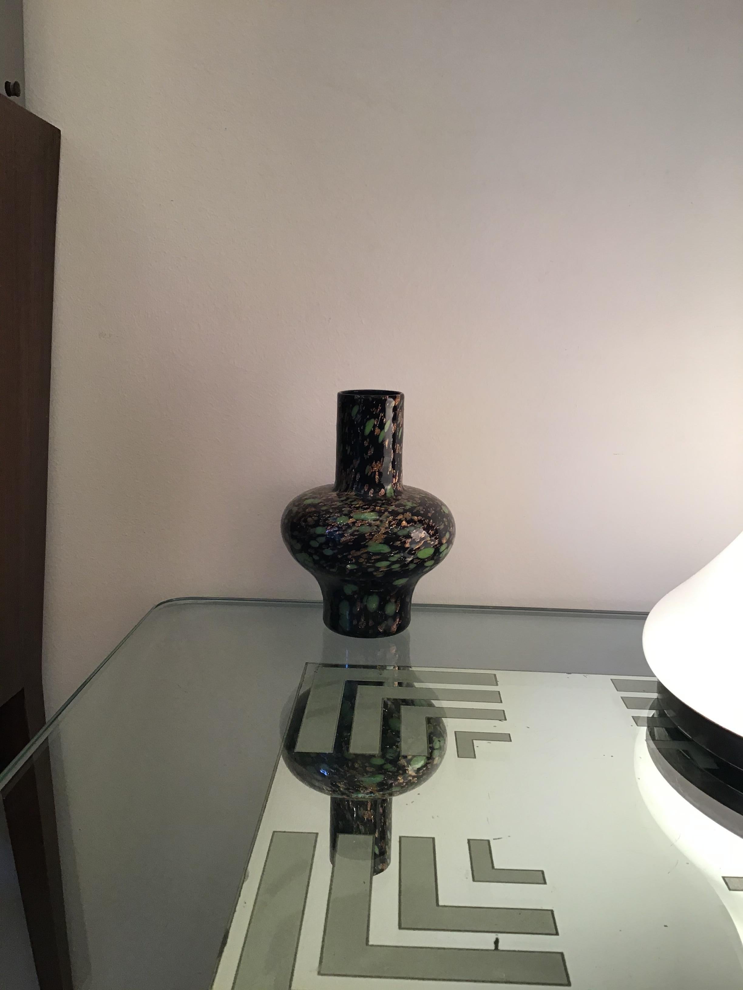 Vase aus Muranoglas von Fratelli Toso Avventurine, 1955, Italien im Angebot 7