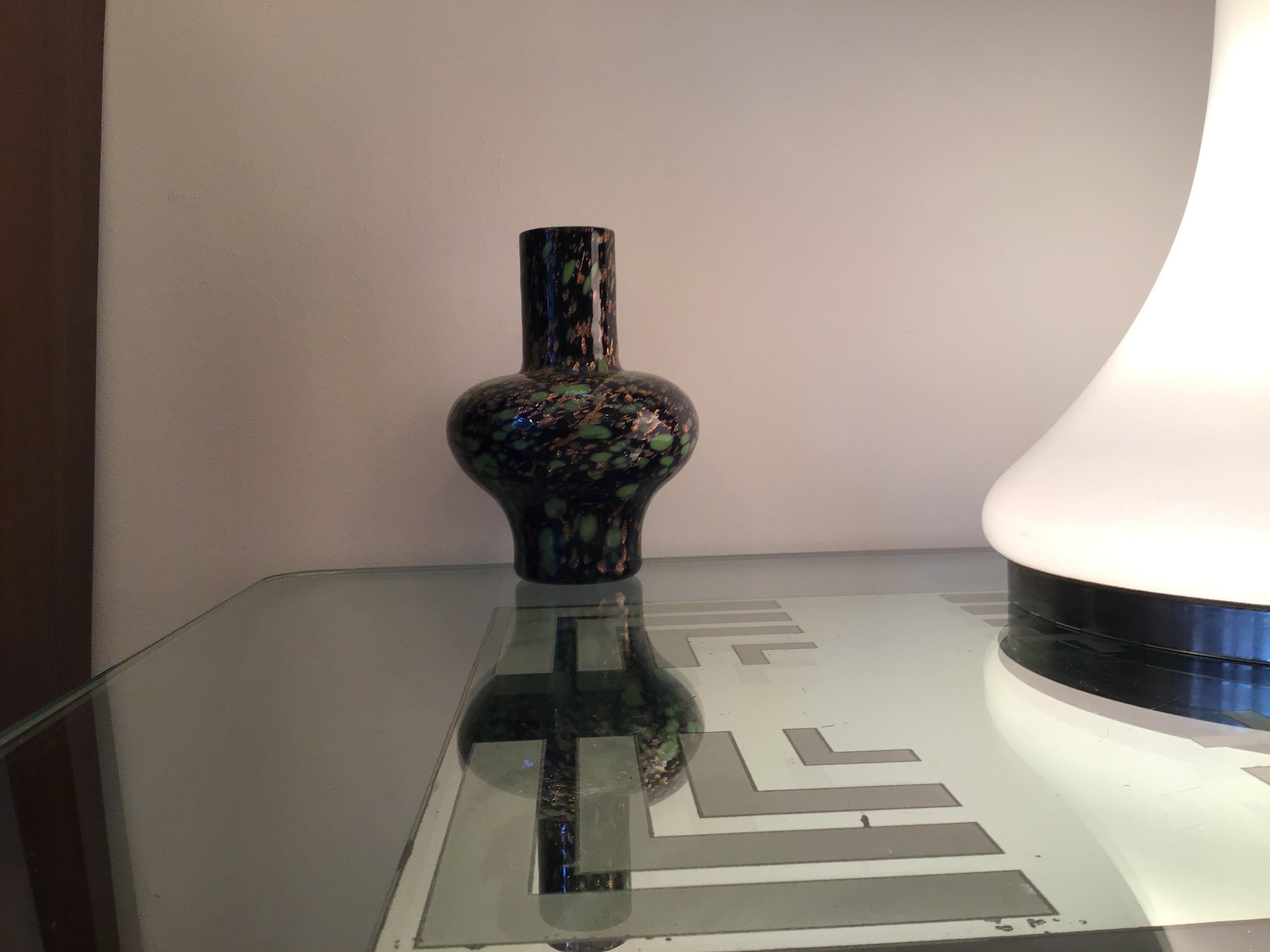 Vase aus Muranoglas von Fratelli Toso Avventurine, 1955, Italien im Angebot 8
