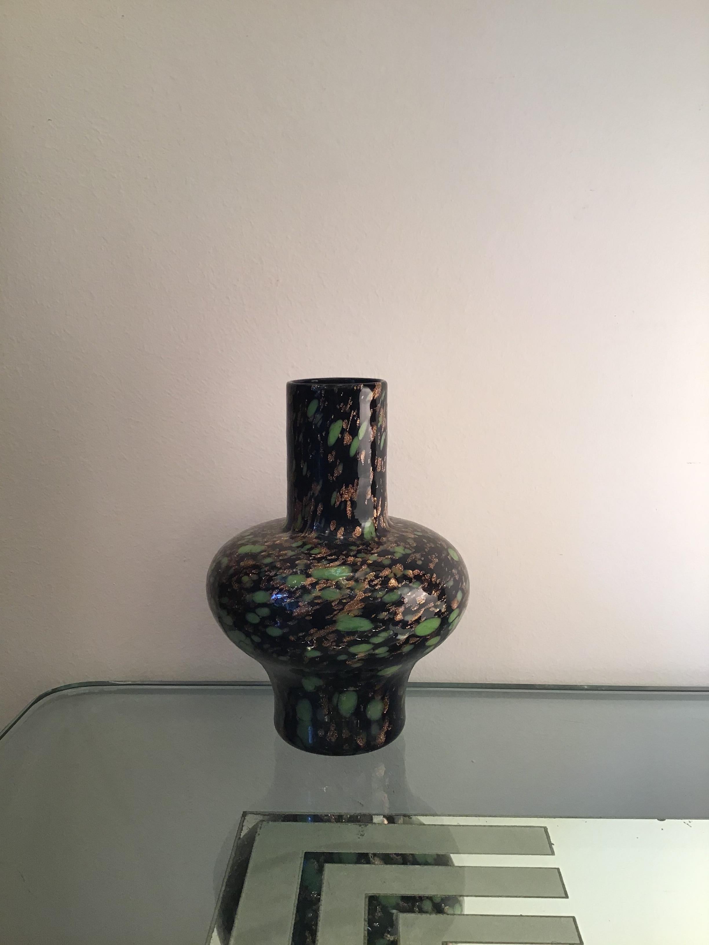 Vase aus Muranoglas von Fratelli Toso Avventurine, 1955, Italien  im Angebot 10