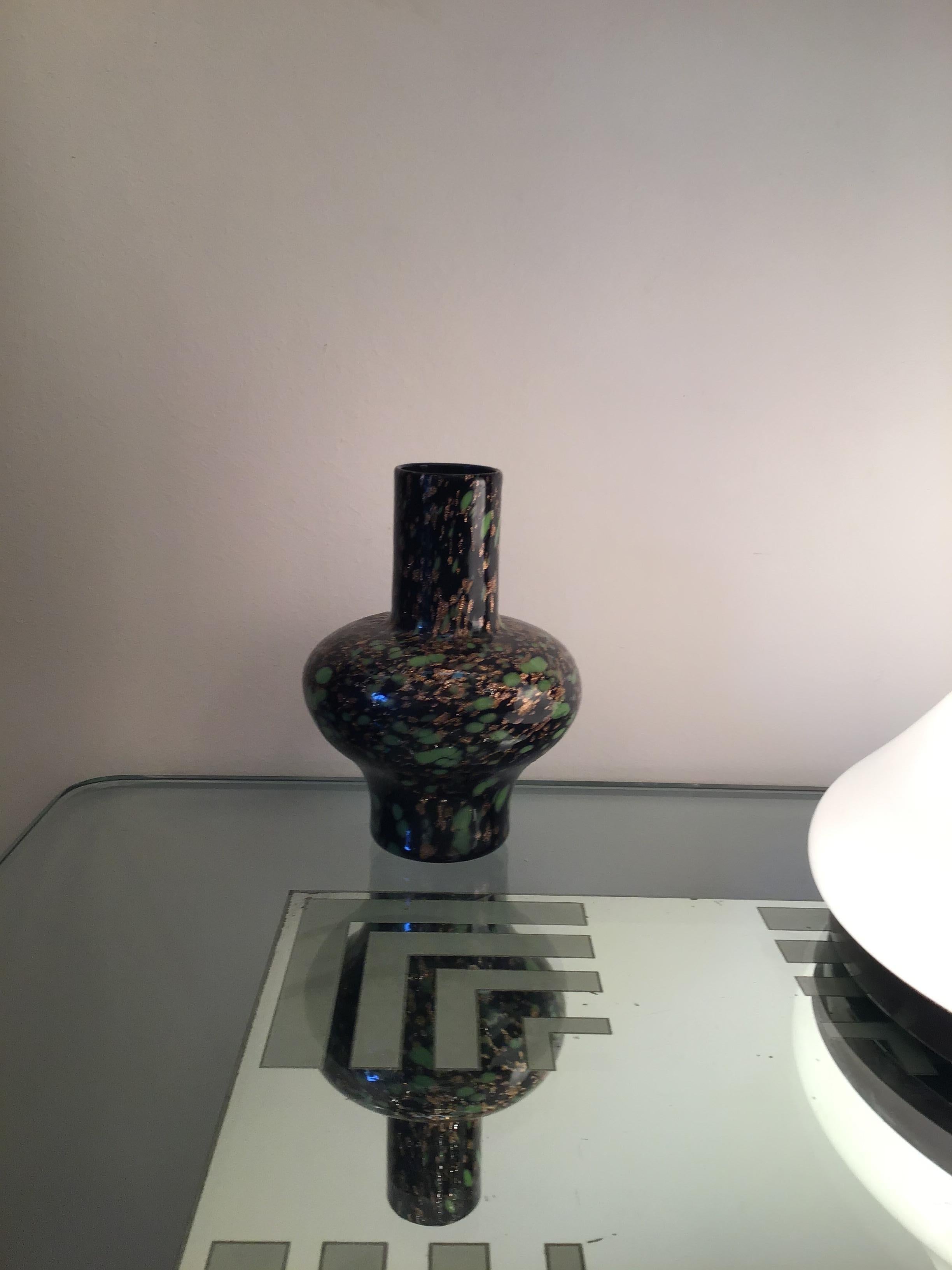 Vase aus Muranoglas von Fratelli Toso Avventurine, 1955, Italien im Angebot 11