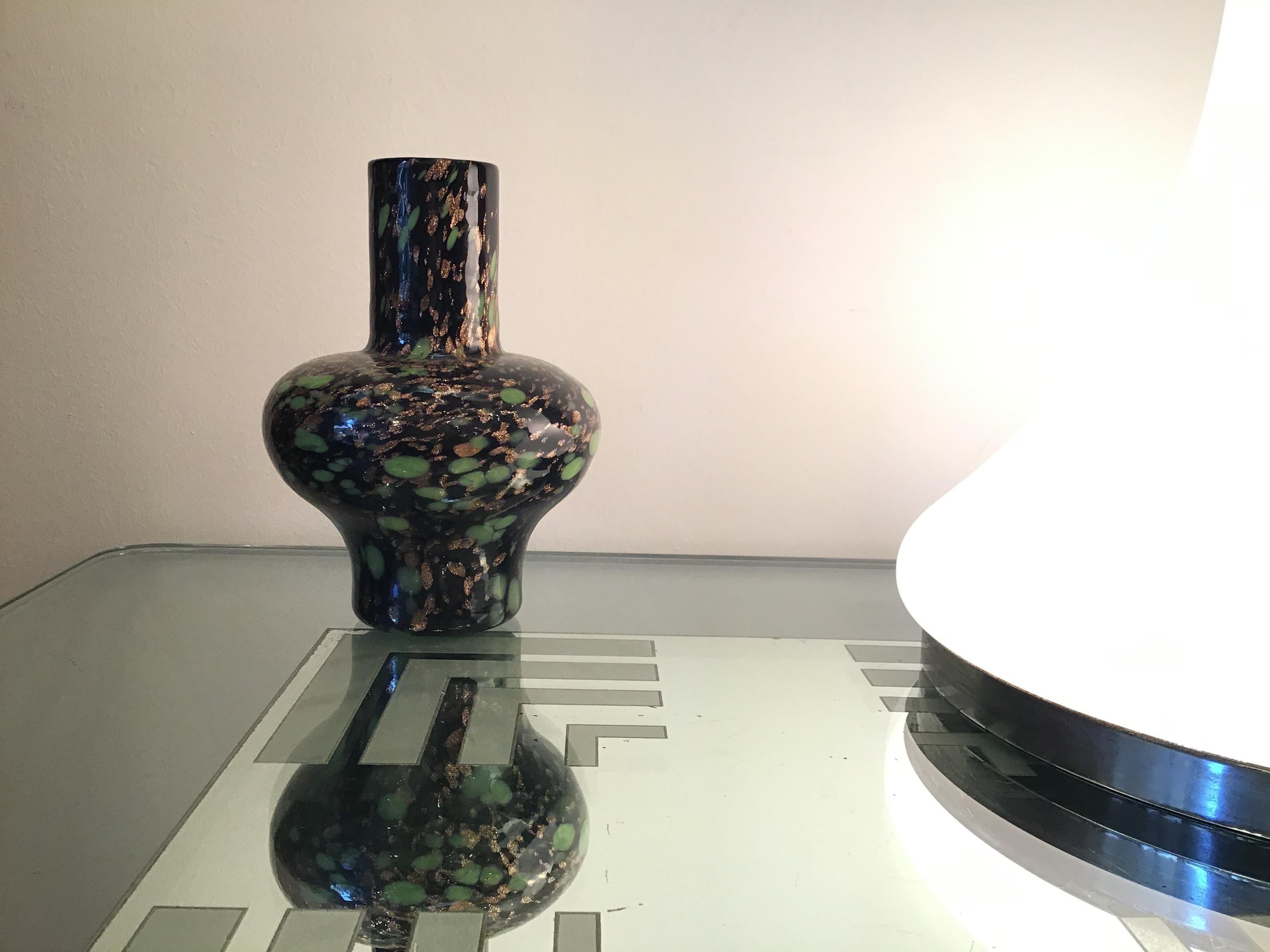 Vase aus Muranoglas von Fratelli Toso Avventurine, 1955, Italien  im Angebot 12
