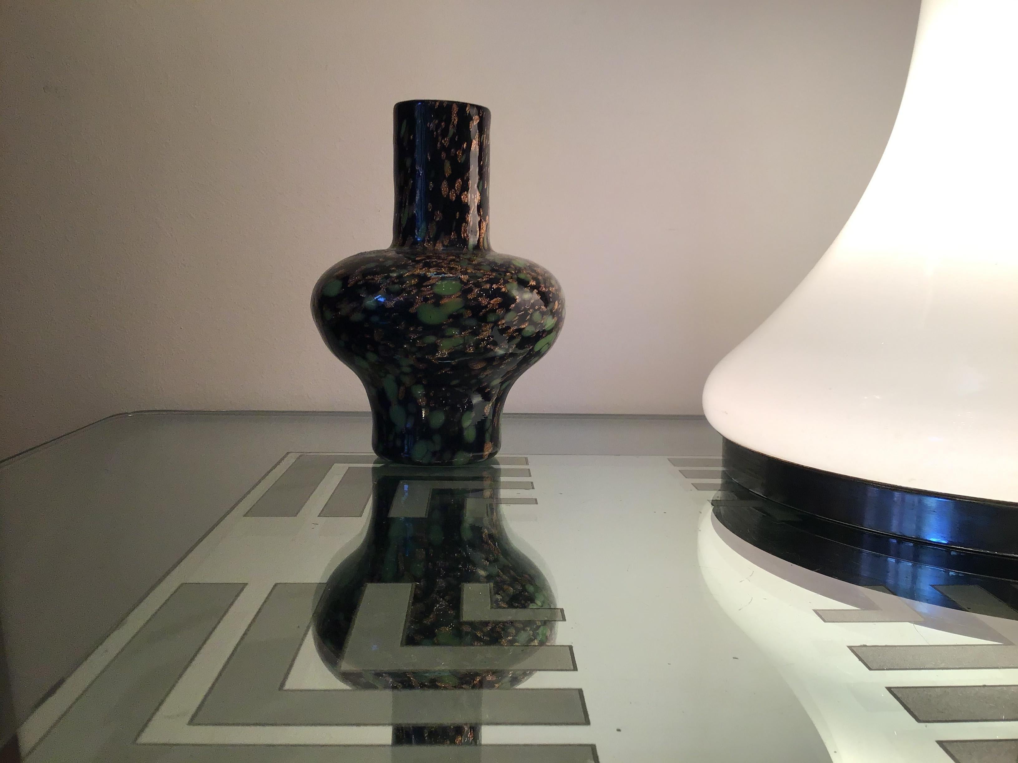 Other Fratelli Toso Vase Murano Glass Avventurine 1955 Italy  For Sale