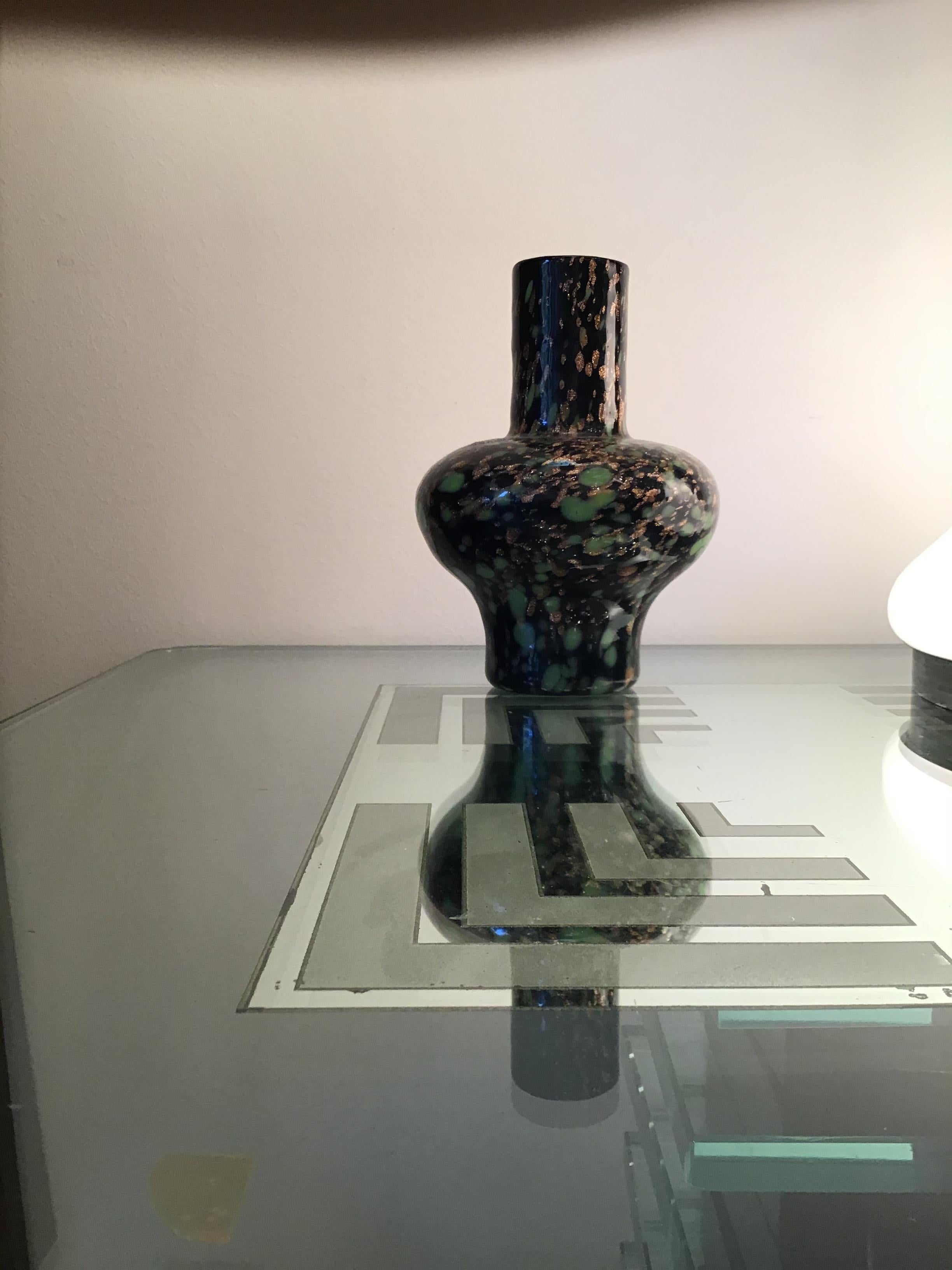 Vase aus Muranoglas von Fratelli Toso Avventurine, 1955, Italien  (Mitte des 20. Jahrhunderts) im Angebot