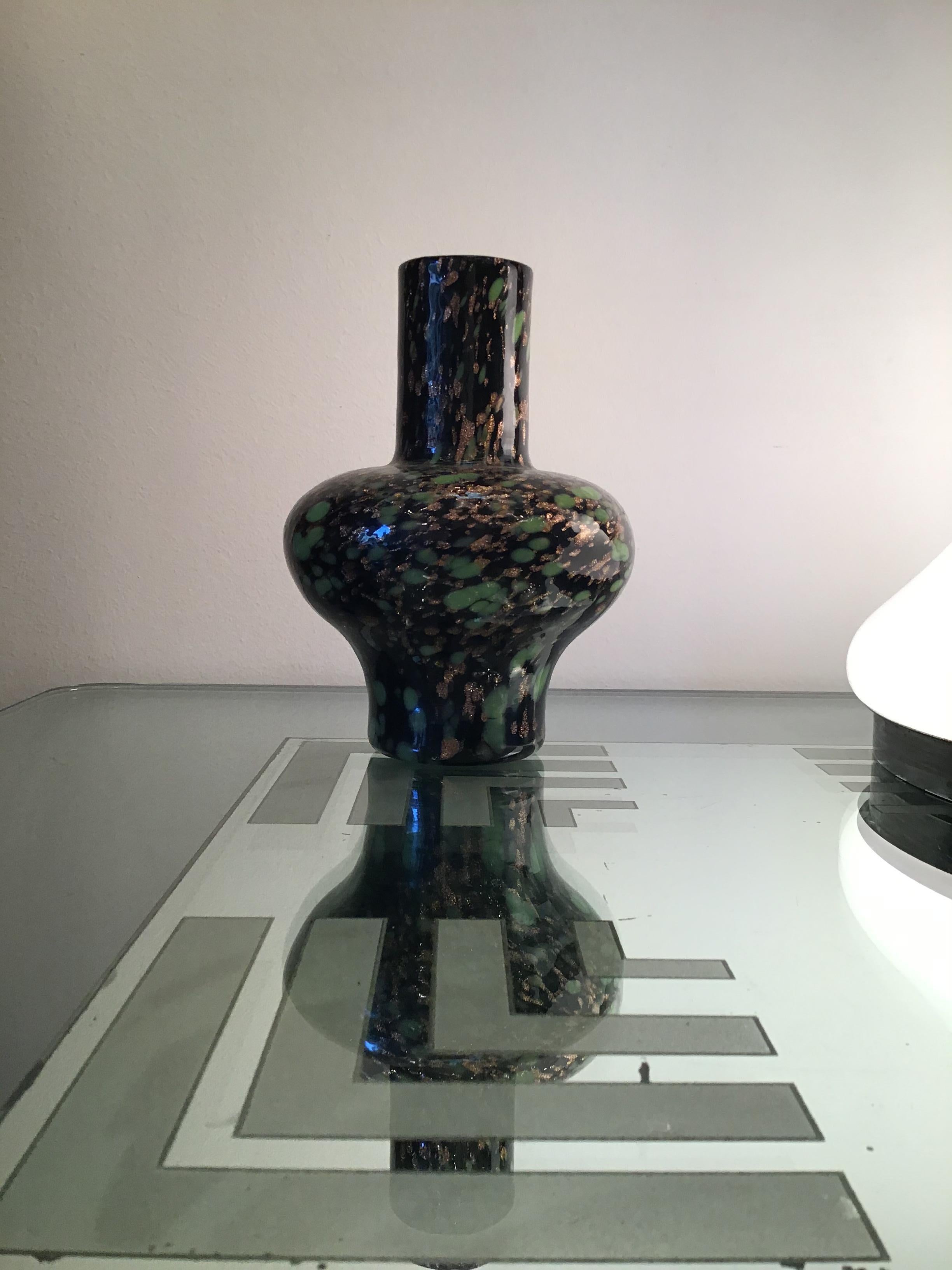 Vase aus Muranoglas von Fratelli Toso Avventurine, 1955, Italien  im Angebot 2