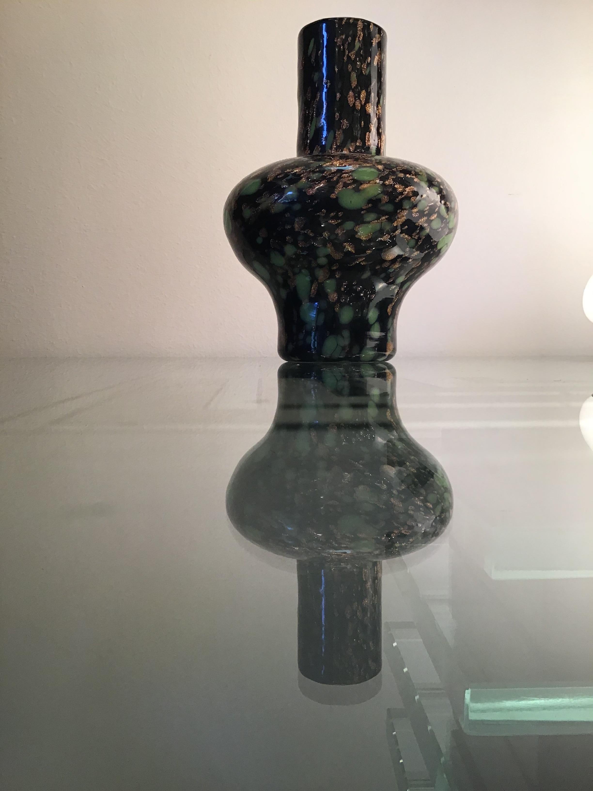 Vase aus Muranoglas von Fratelli Toso Avventurine, 1955, Italien  im Angebot 3