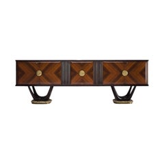 Fratelli Turri Italian Sideboard in Marble and Mahogany