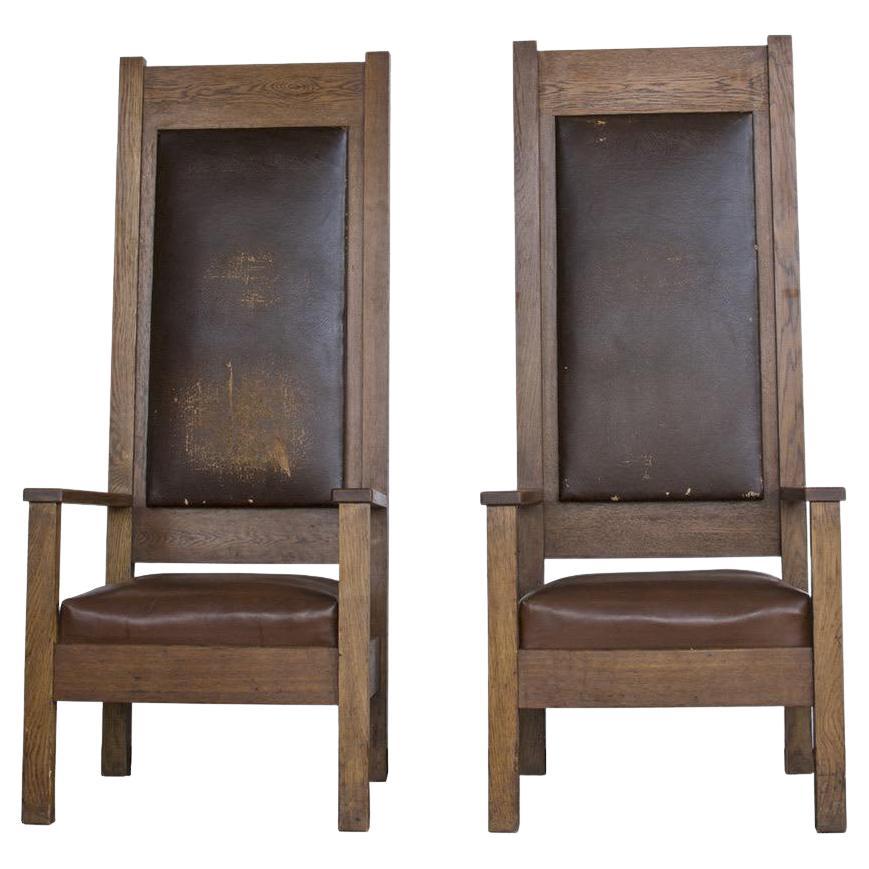 Fraternal Lodge Throne Chairs 'S/2' For Sale