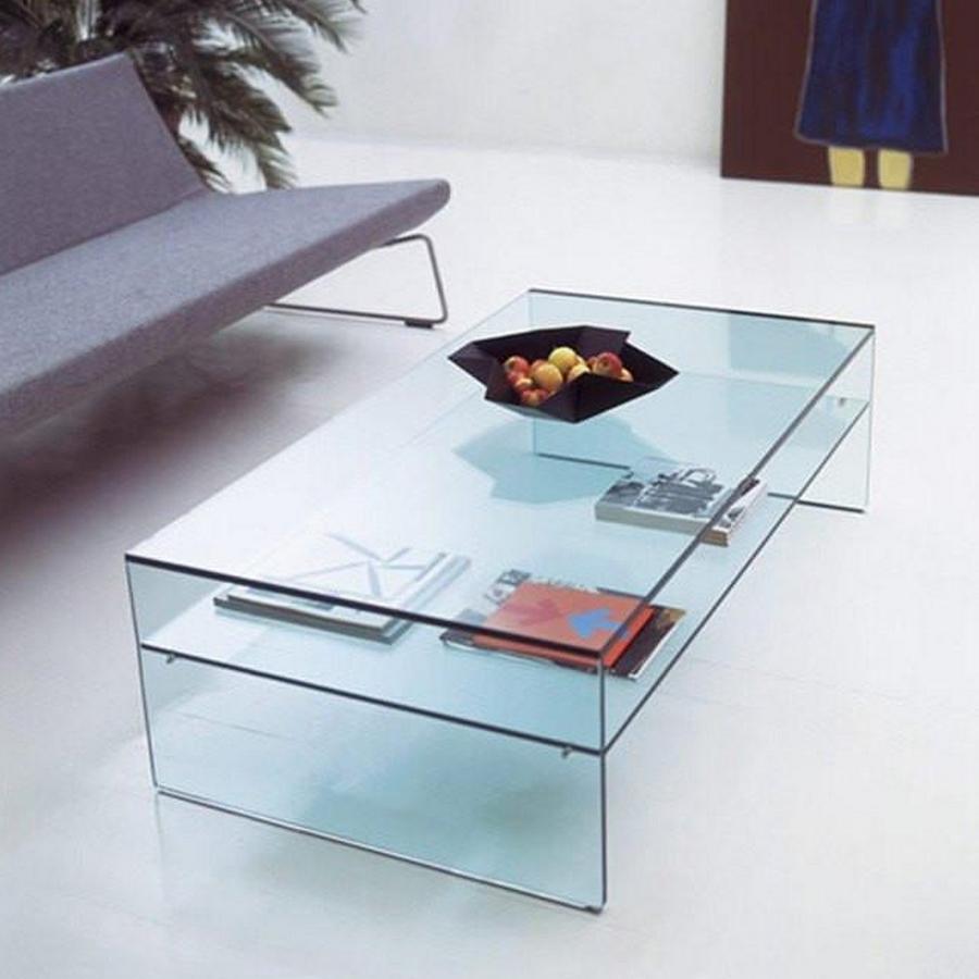 Modern Fratina Glass Coffee Table, Designed by M.U, Made in Italy For Sale
