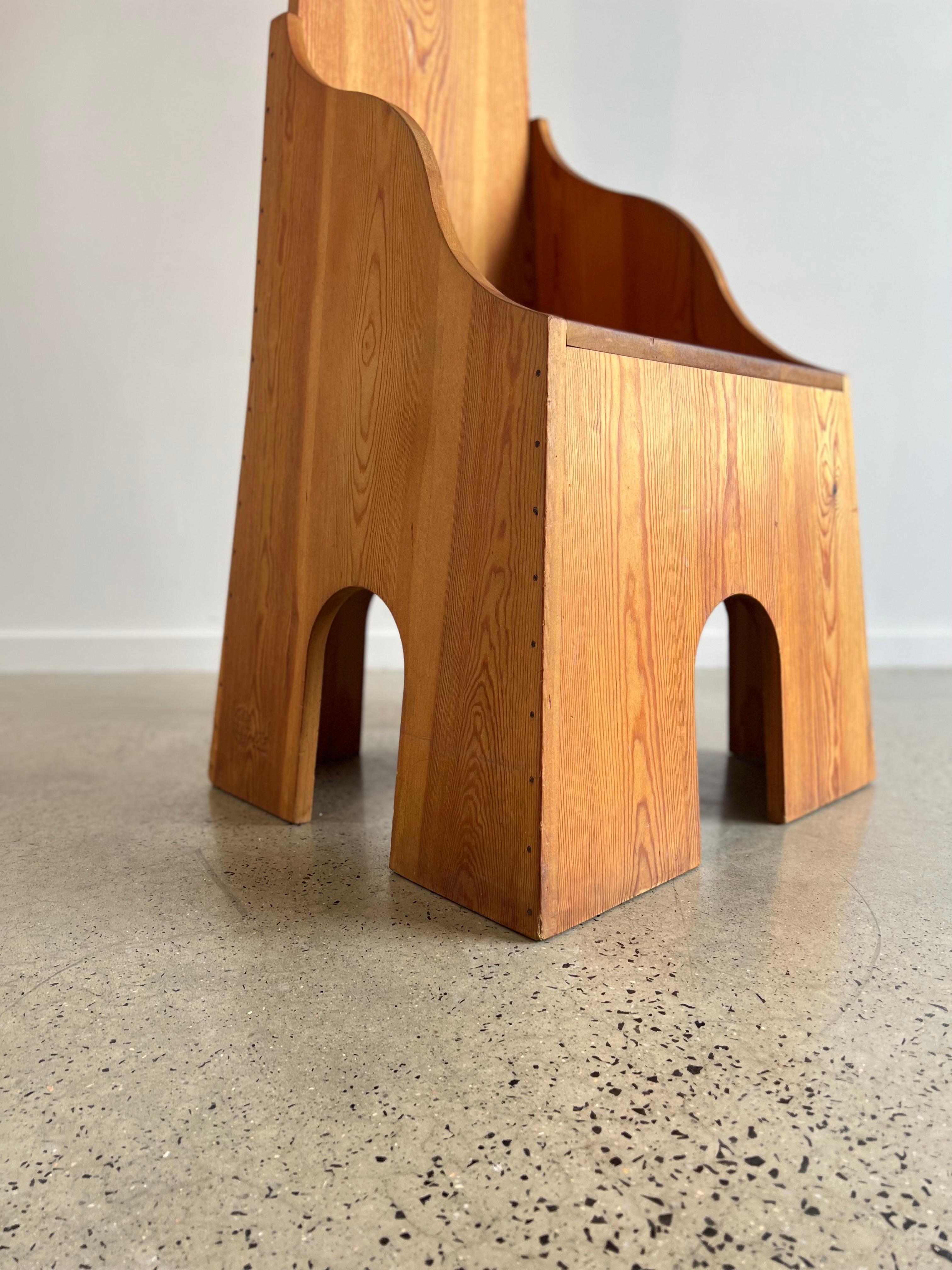 Late 20th Century Fratina Chair by Mario Ceroli for Mobile Della Valle