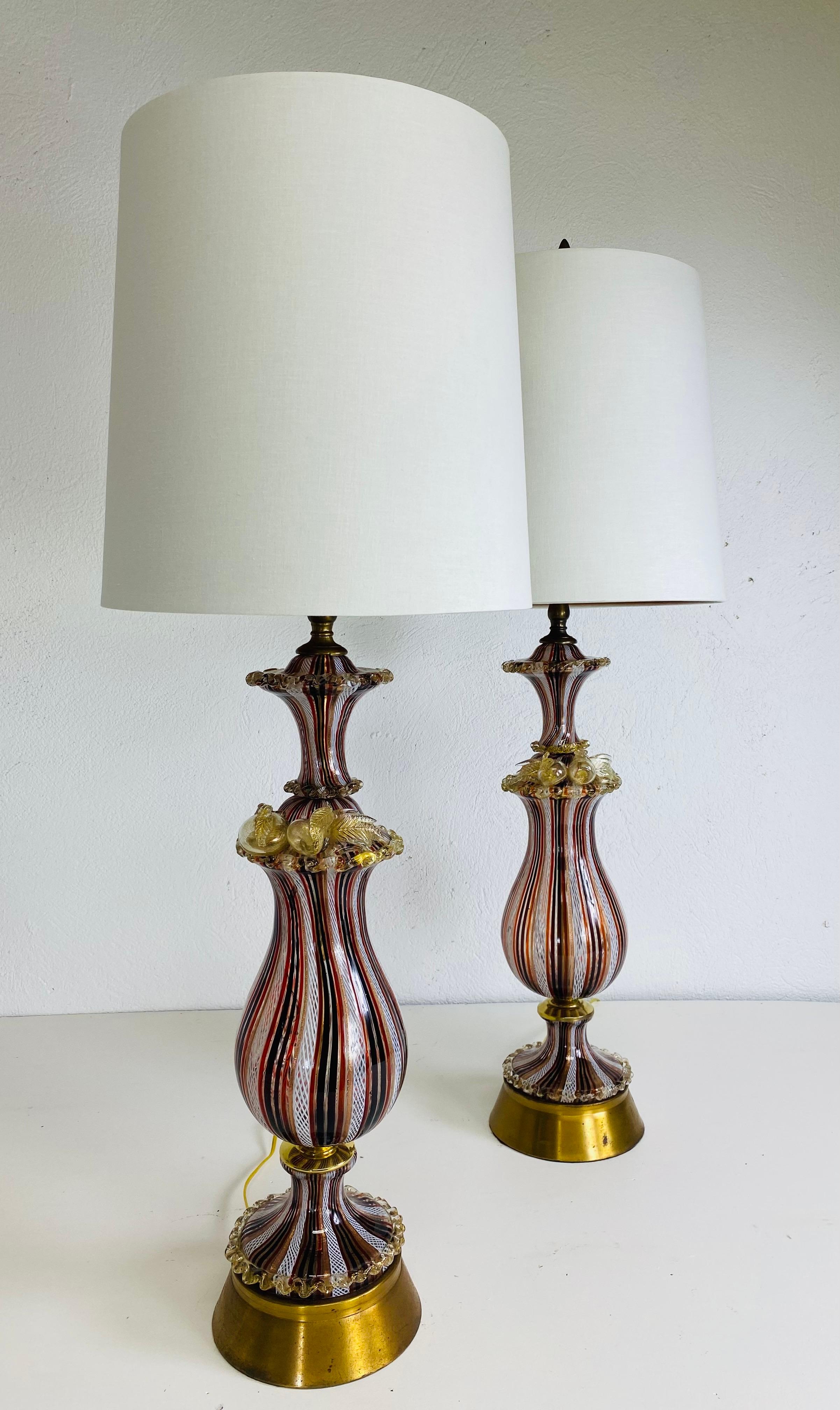 Frattelli Toso Murano Band Italienische Kunstglas-Tischlampen im Angebot 5