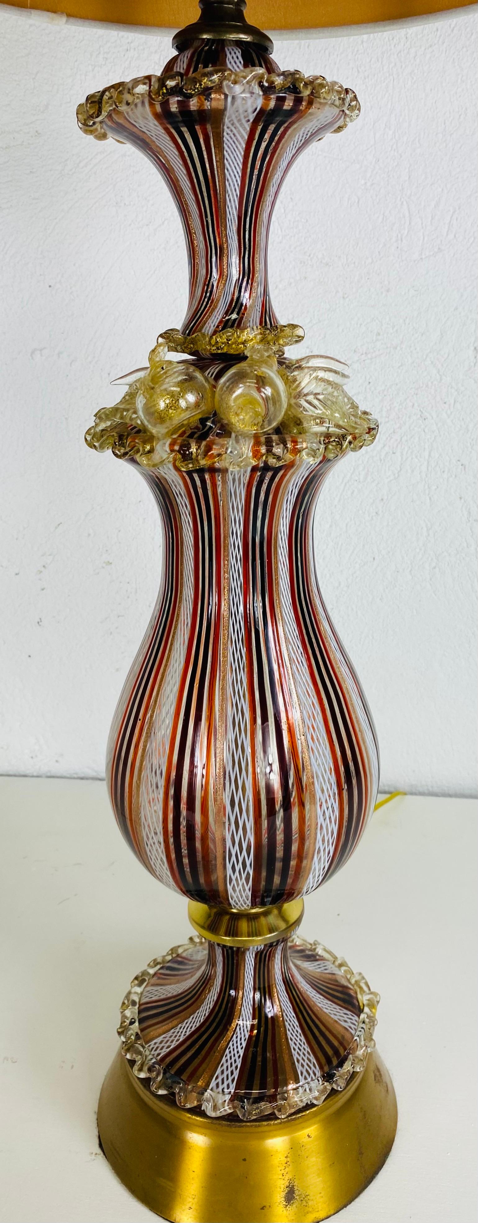 Frattelli Toso Murano Band Italienische Kunstglas-Tischlampen (Handgefertigt) im Angebot