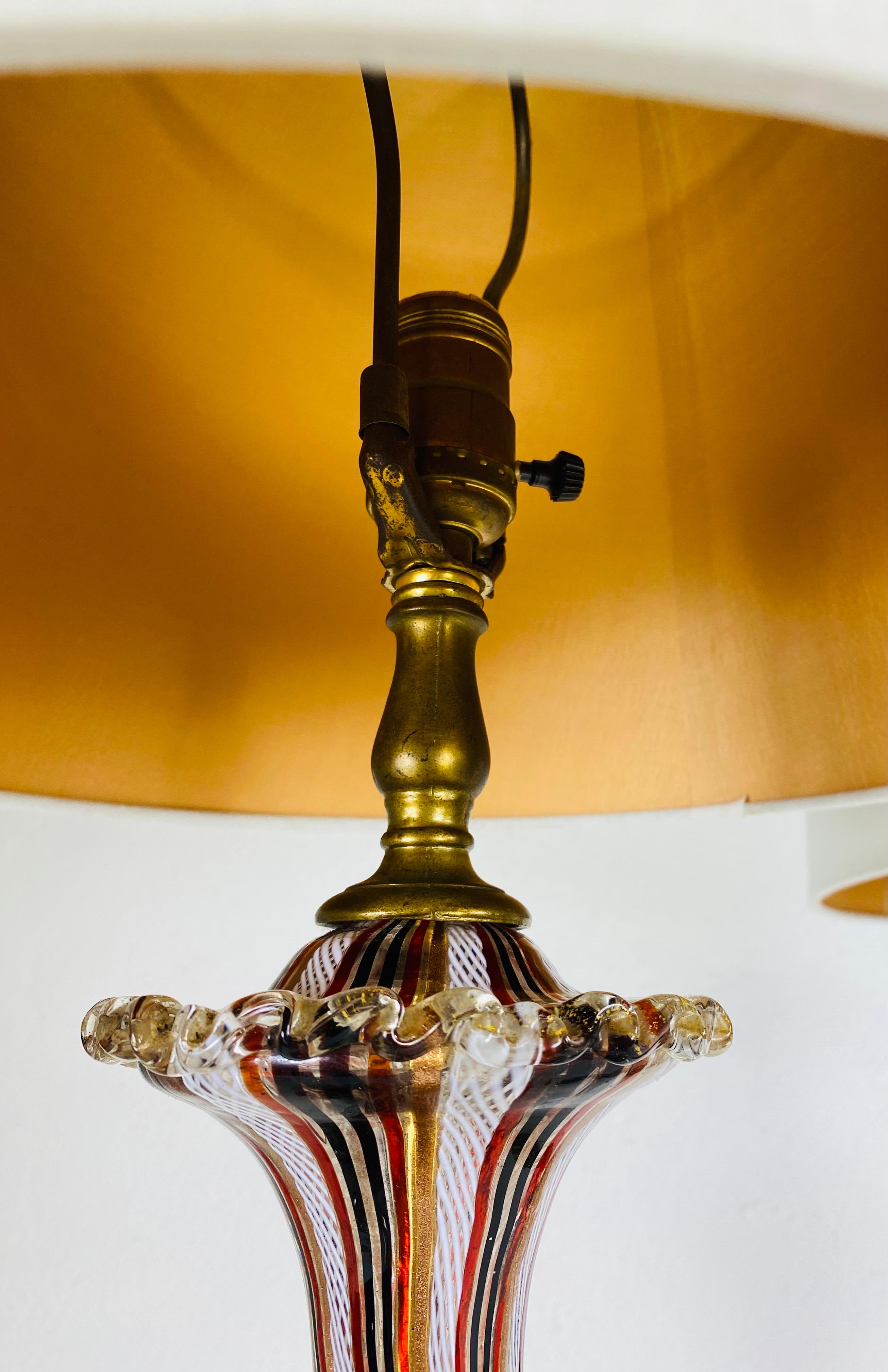 Frattelli Toso Murano Band Italienische Kunstglas-Tischlampen im Angebot 2
