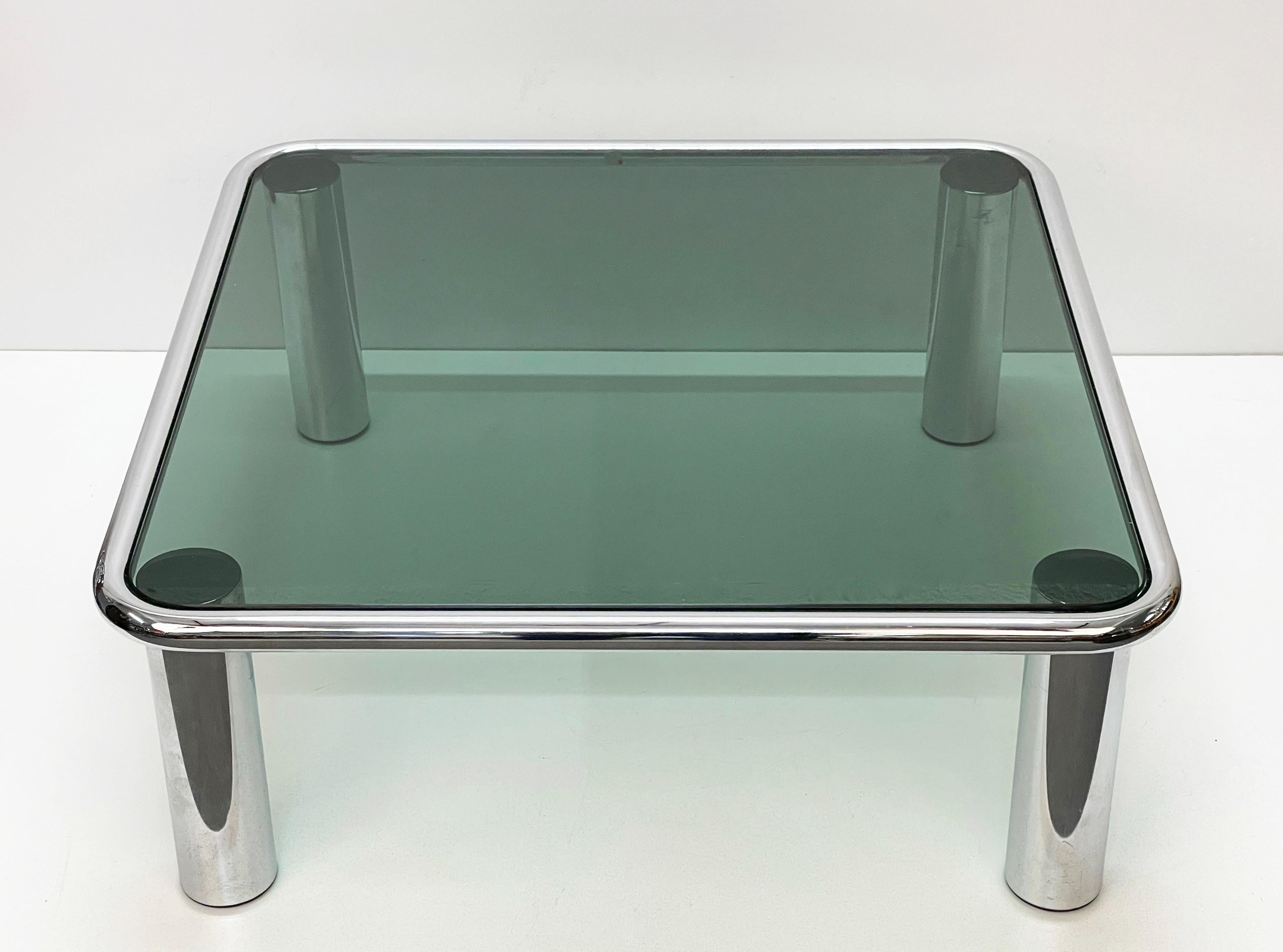 Frattini Midcentury Chrome Smoked Glass 