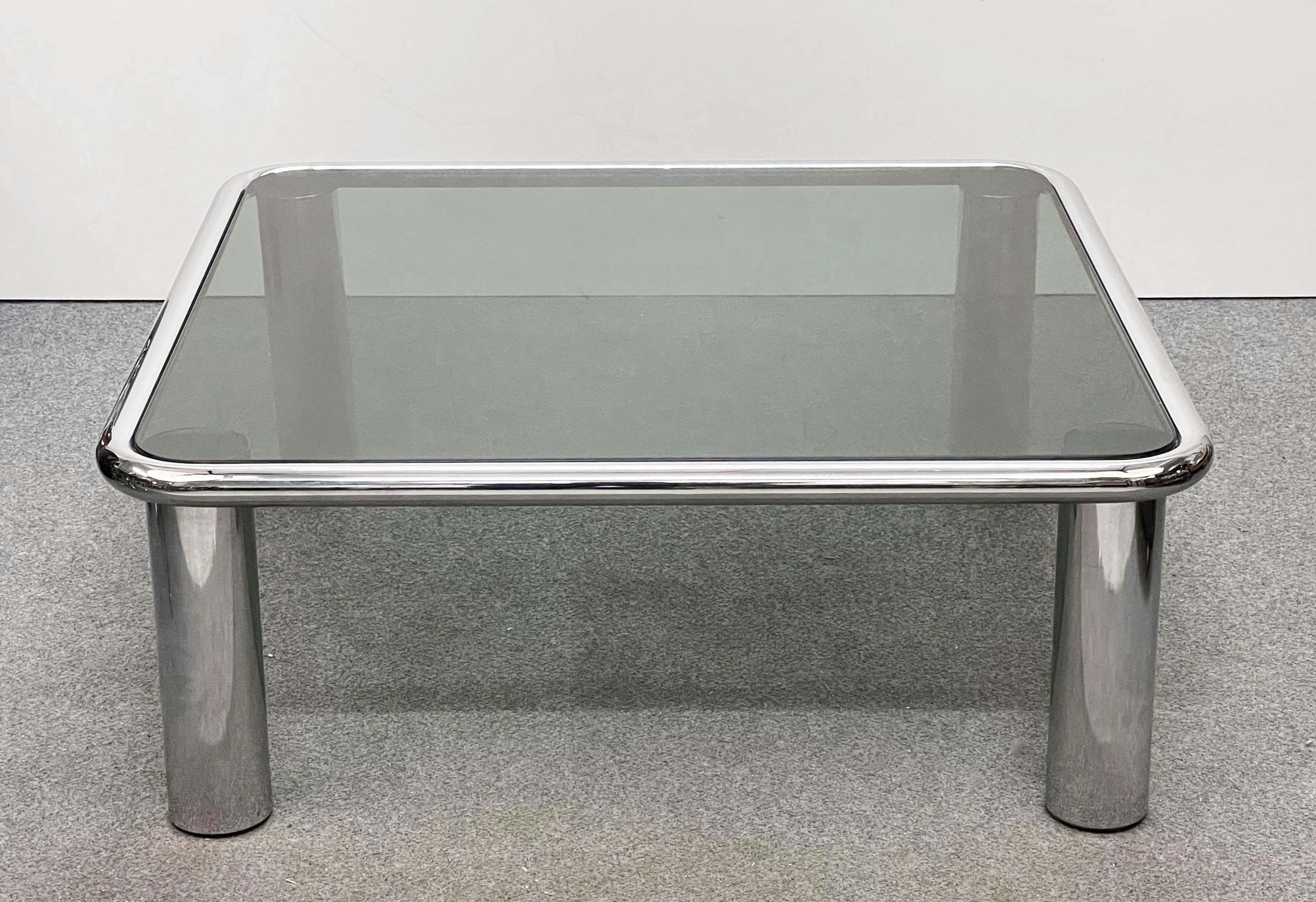 bovisio rectangular smoked glass dining table