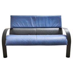 Frau two-seater sofa in polychrome leather and metal