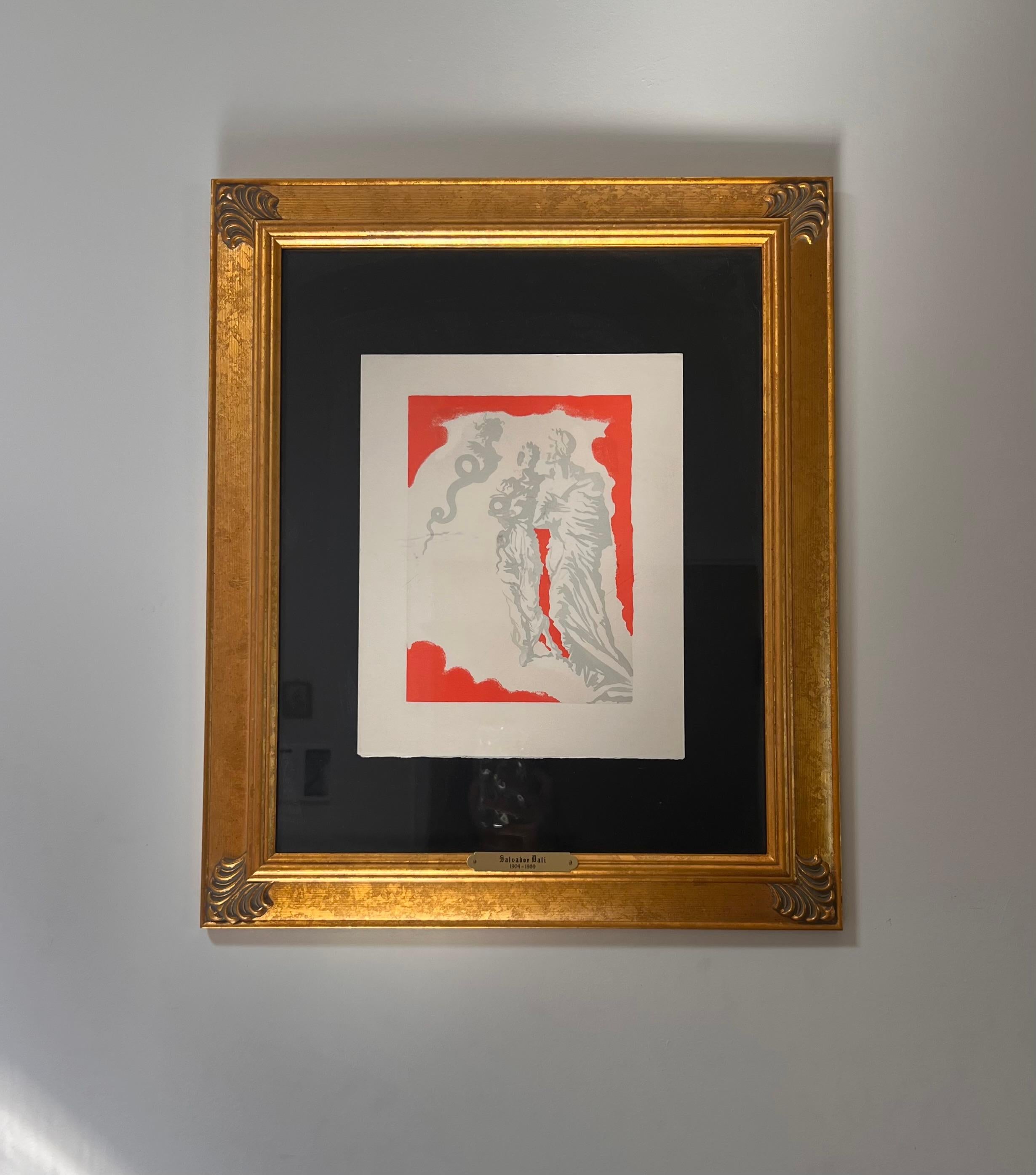 Un'autentica stampa su blocco di legno di Salvador Dalì, incorniciata, 1964 in vendita 3
