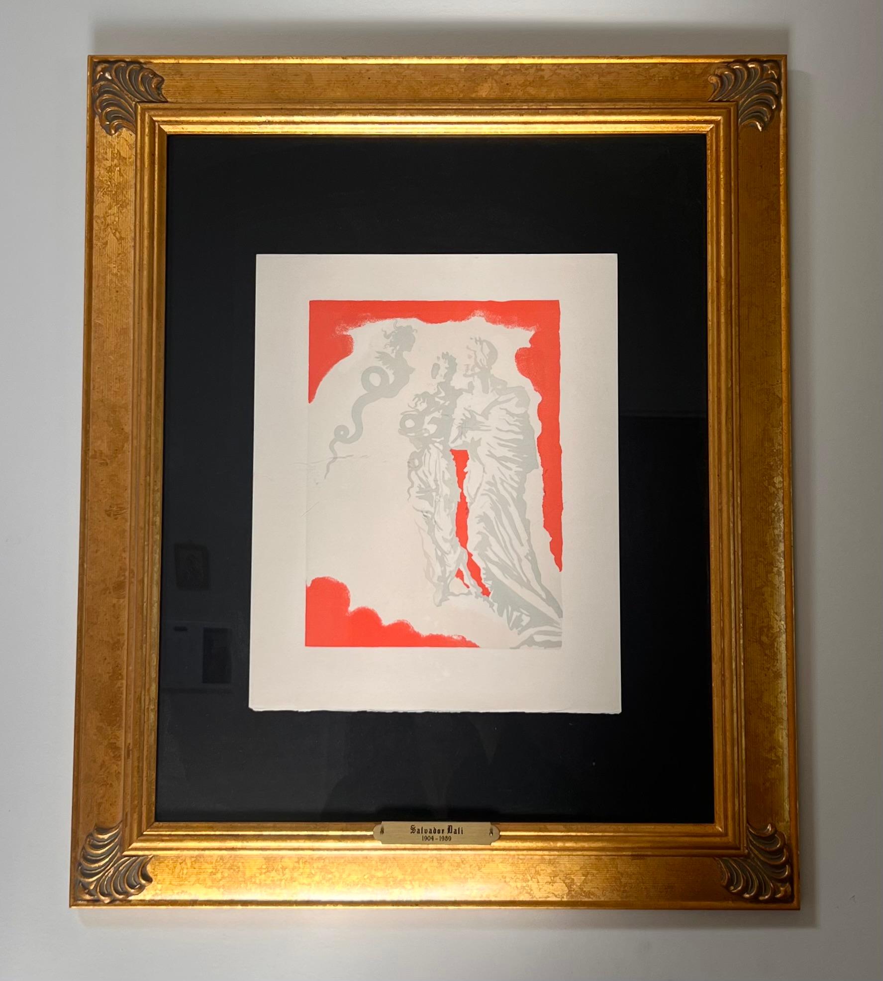Un'autentica stampa su blocco di legno di Salvador Dalì, incorniciata, 1964 in vendita 1