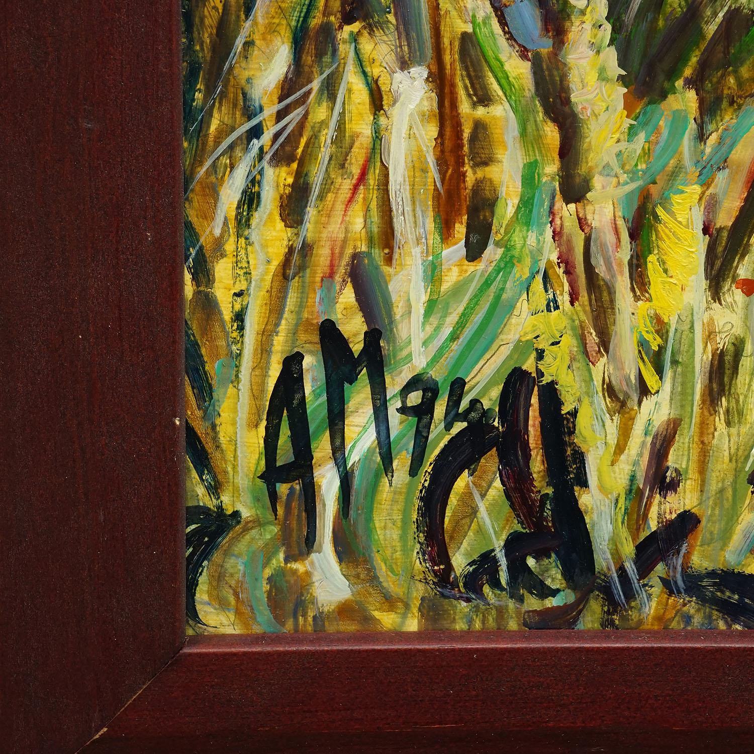 Fine XX secolo Fraueninsel / Chiemsee con monastero e giardino, 1994 - Pittura a olio di Alexander in vendita