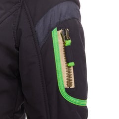 FRAUENSCHUH Edición limitada negro nylon verde desnudo cremallera snow puffer jacket XS