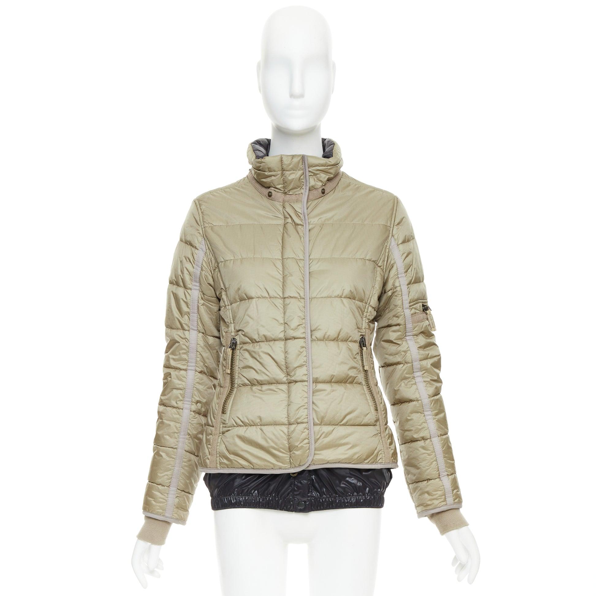 FRAUENSCHUH Edición limitada hecha a mano de nailon caqui con cremallera Chaqueta de nieve XS en venta 5