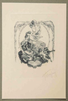 Antique Bayros-Mappe III - Héliogravu by Fraz von Bayros - 1913