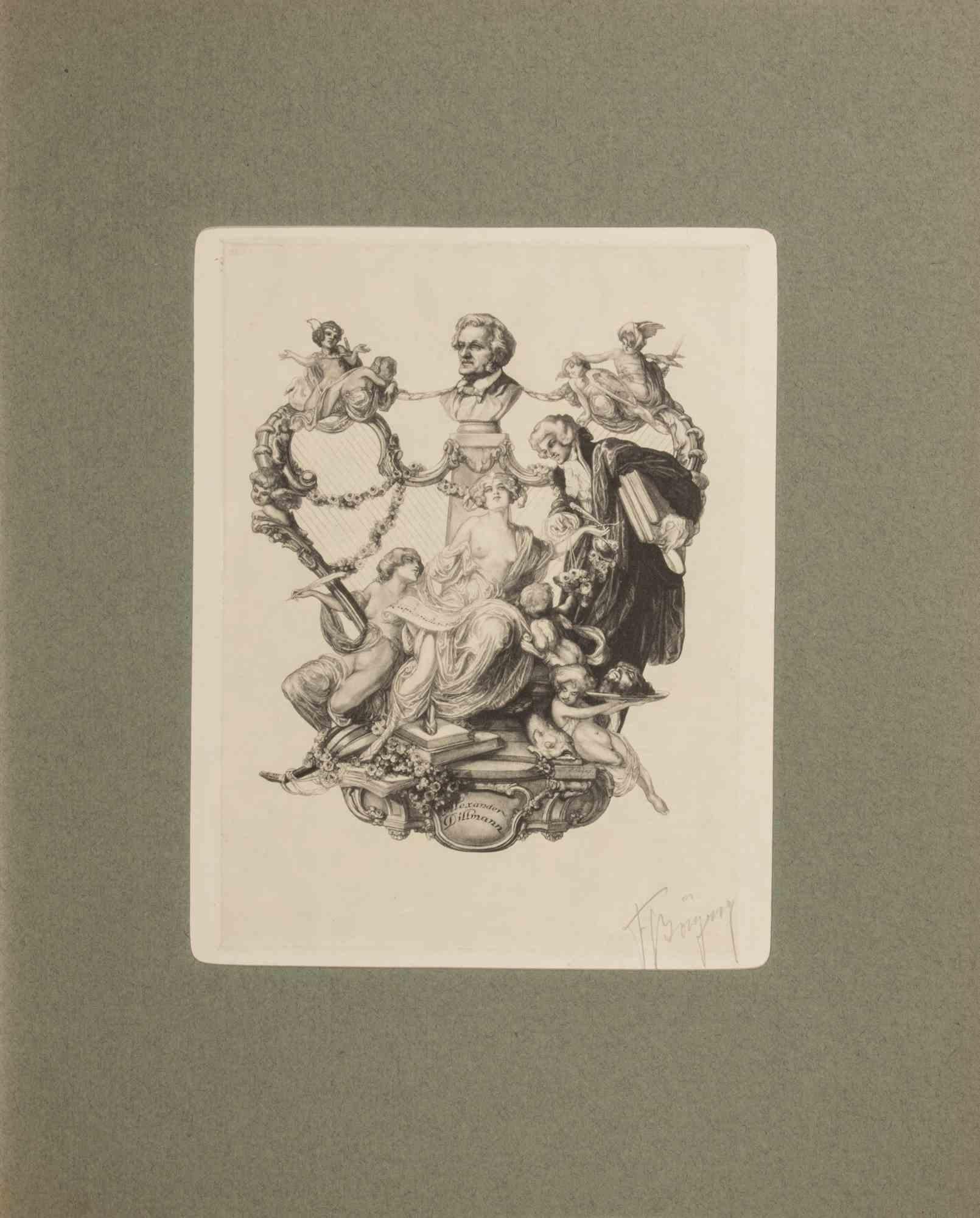 Bayros-Mappe III - Heliograbado de Fraz von Bayros - 1913 en venta 1