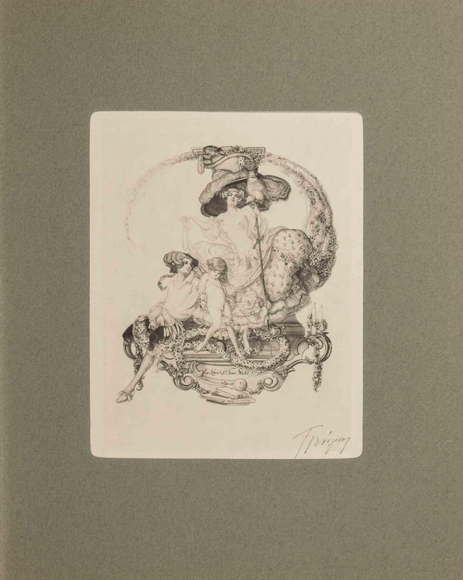 Bayros-Mappe III - Heliograbado de Fraz von Bayros - 1913 en venta 1