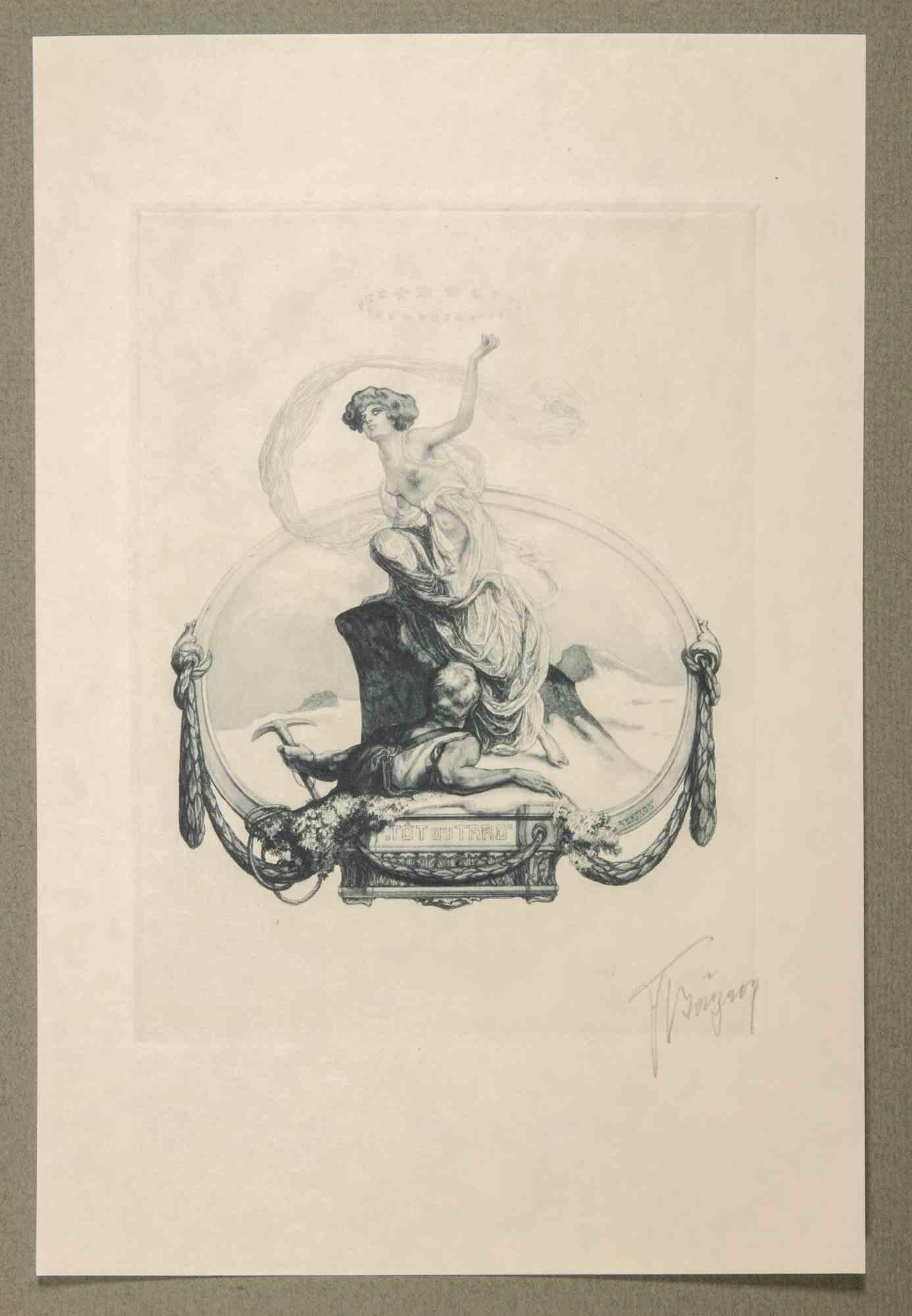 Héliogravure on japanese paper realized by Fraz von Bayros in 1913 for Ex Libris Verlag K. Th. Senger, Munich.

Mounted on passepartout. Edition of 260, hand signed in pencil by the Artist.

Ref. Brettschneider 237.

Very good condition.