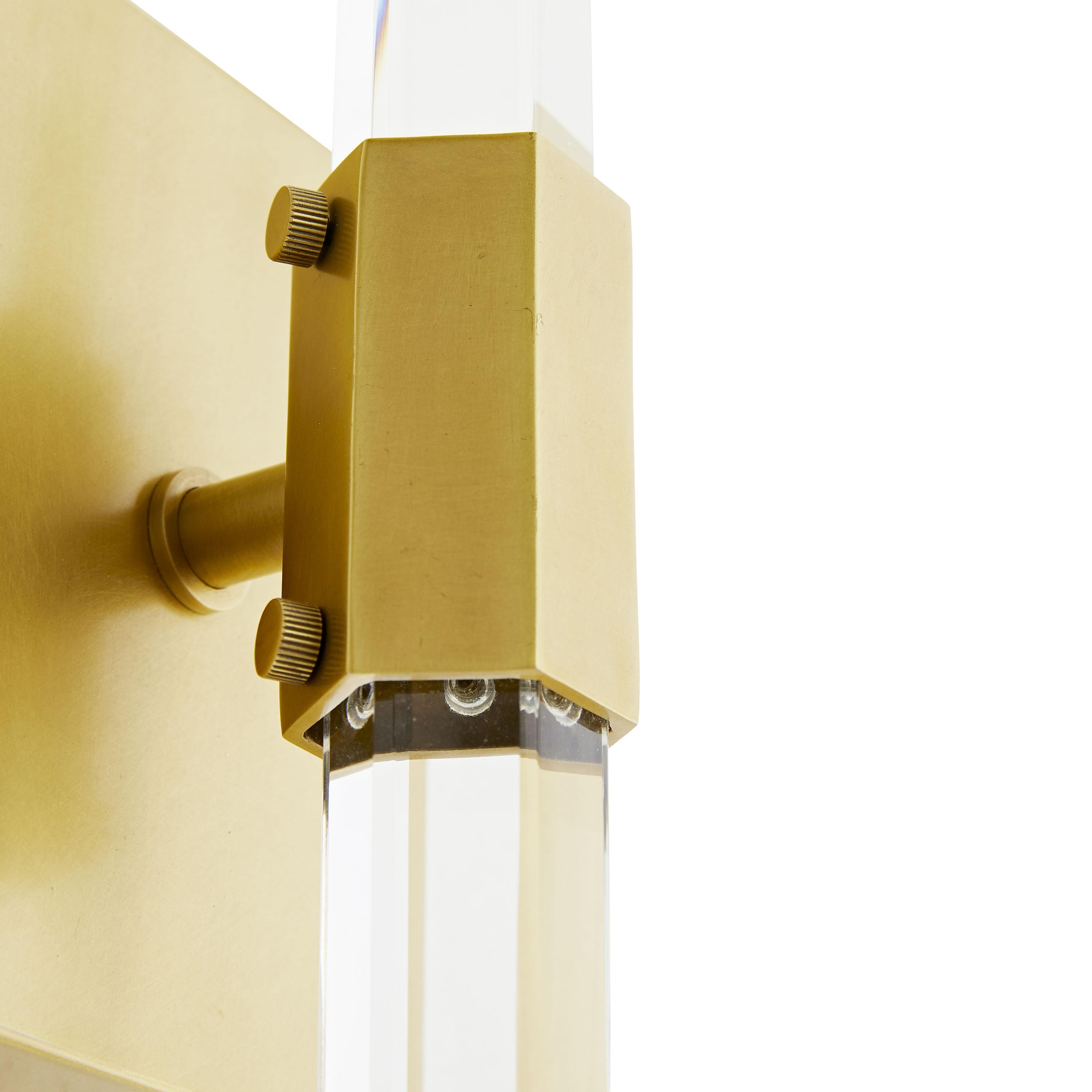 Contemporary Frazier Sconce 49671 - Antique Brass Crystal For Sale