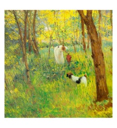 Picking Flowers By F.f. Koch