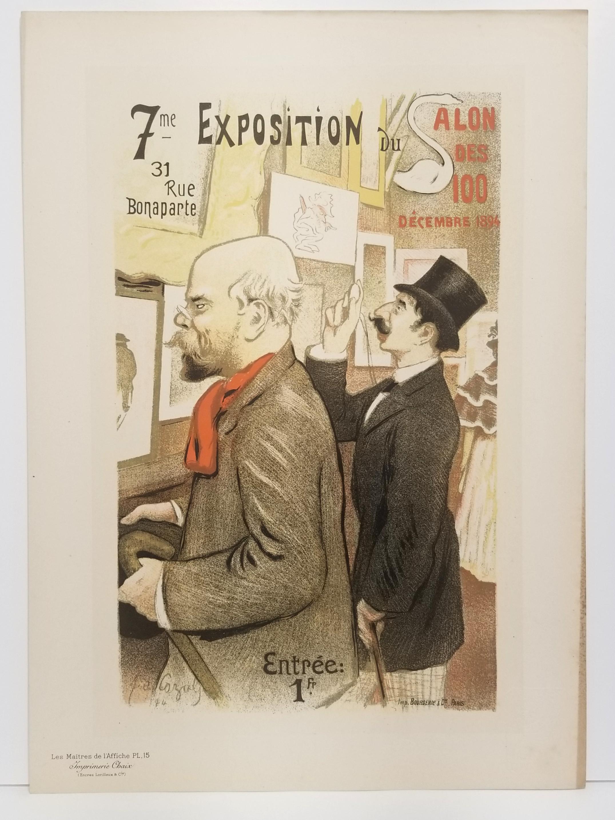 7ème Exposition du Salon des Cent.  - Print by Frédéric Auguste Cazals