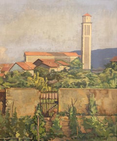 Depuis le jardin de la cuisine, vue sur l'église de St François-de-Sales, Church's-Bourg