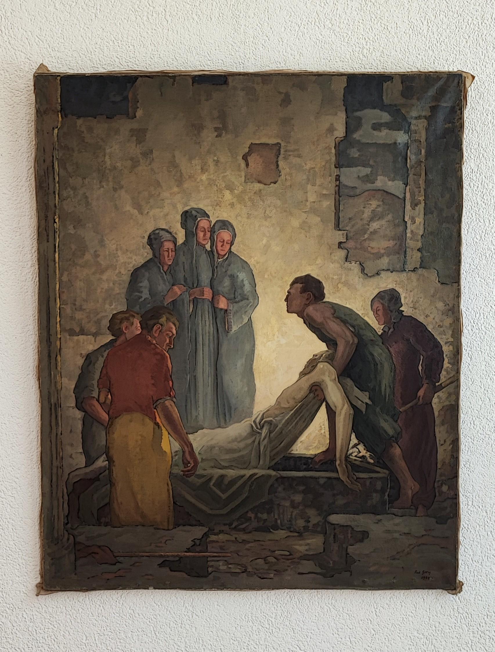 The Entombment of Christ - Painting by Frédéric Goerg