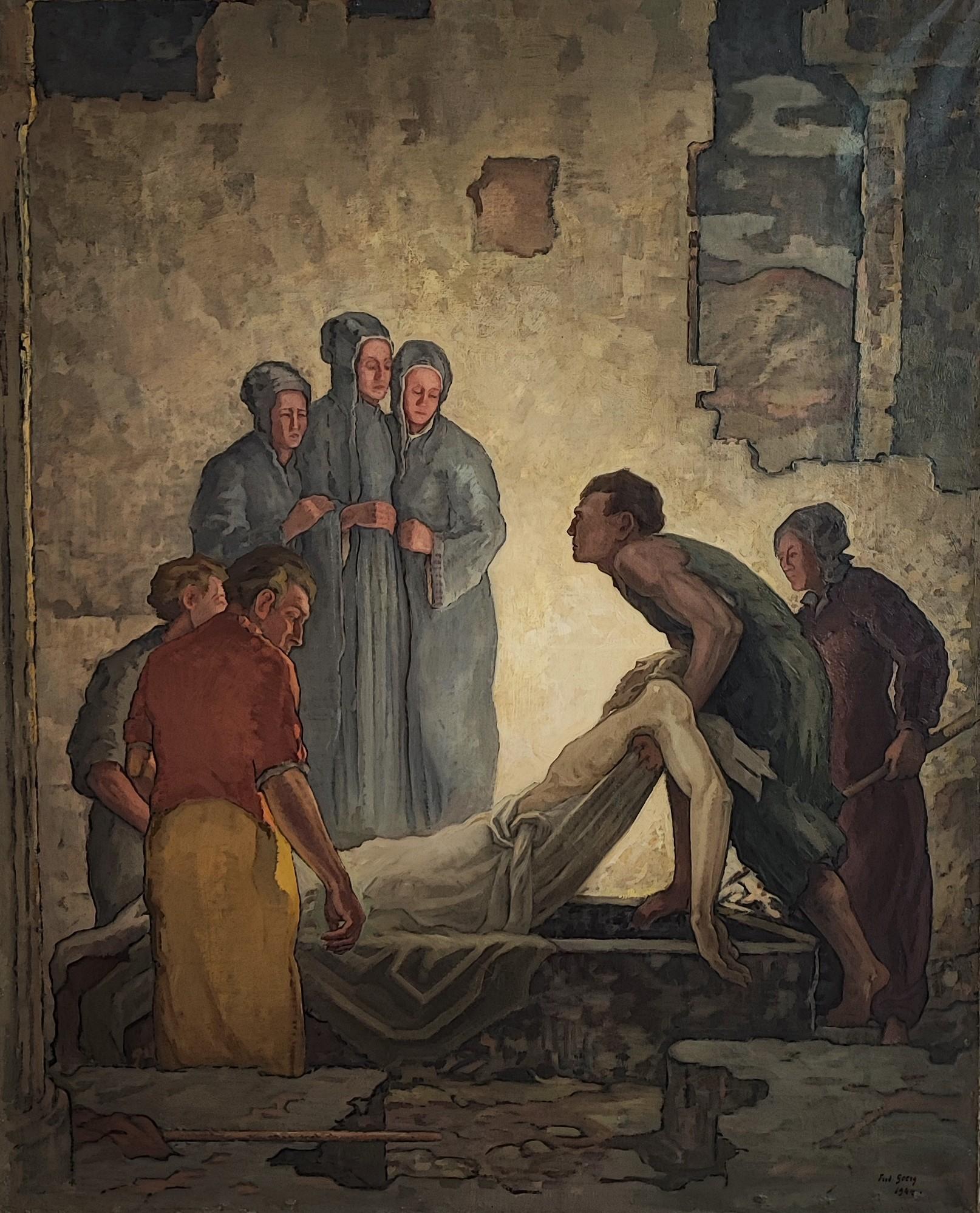 Frédéric Goerg Landscape Painting - The Entombment of Christ