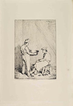 Le Mets Brule – Radierung von F. Ribot – 1860er Jahre