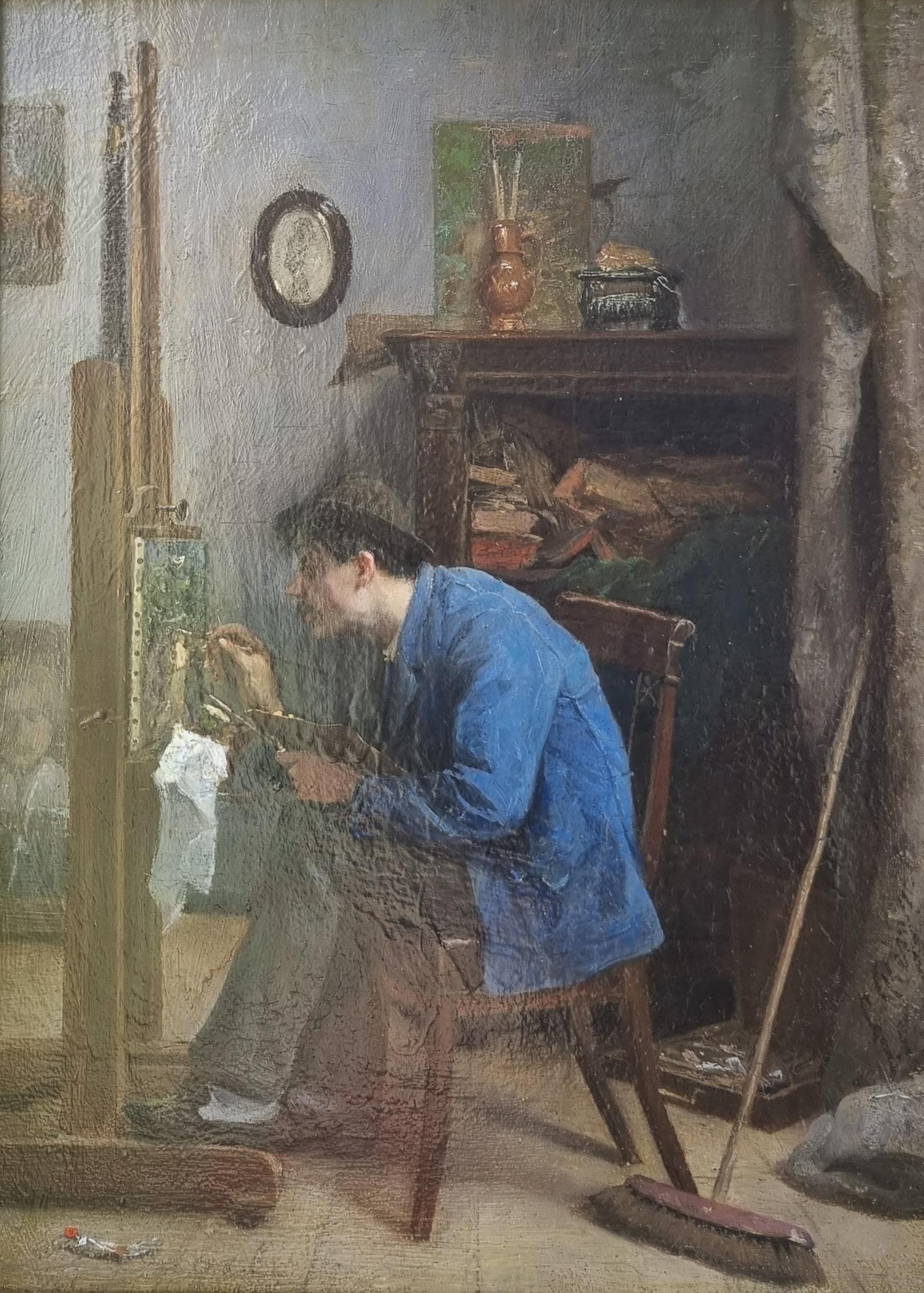 RINGEL peinture belge École réaliste Atelier peintre 19e - Réalisme Painting par Frédéric RINGEL