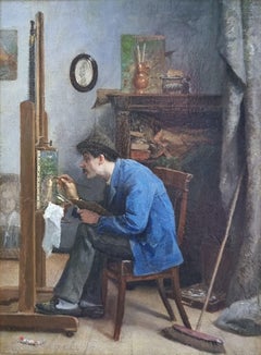 RINGEL peinture belge École réaliste Atelier peintre 19e