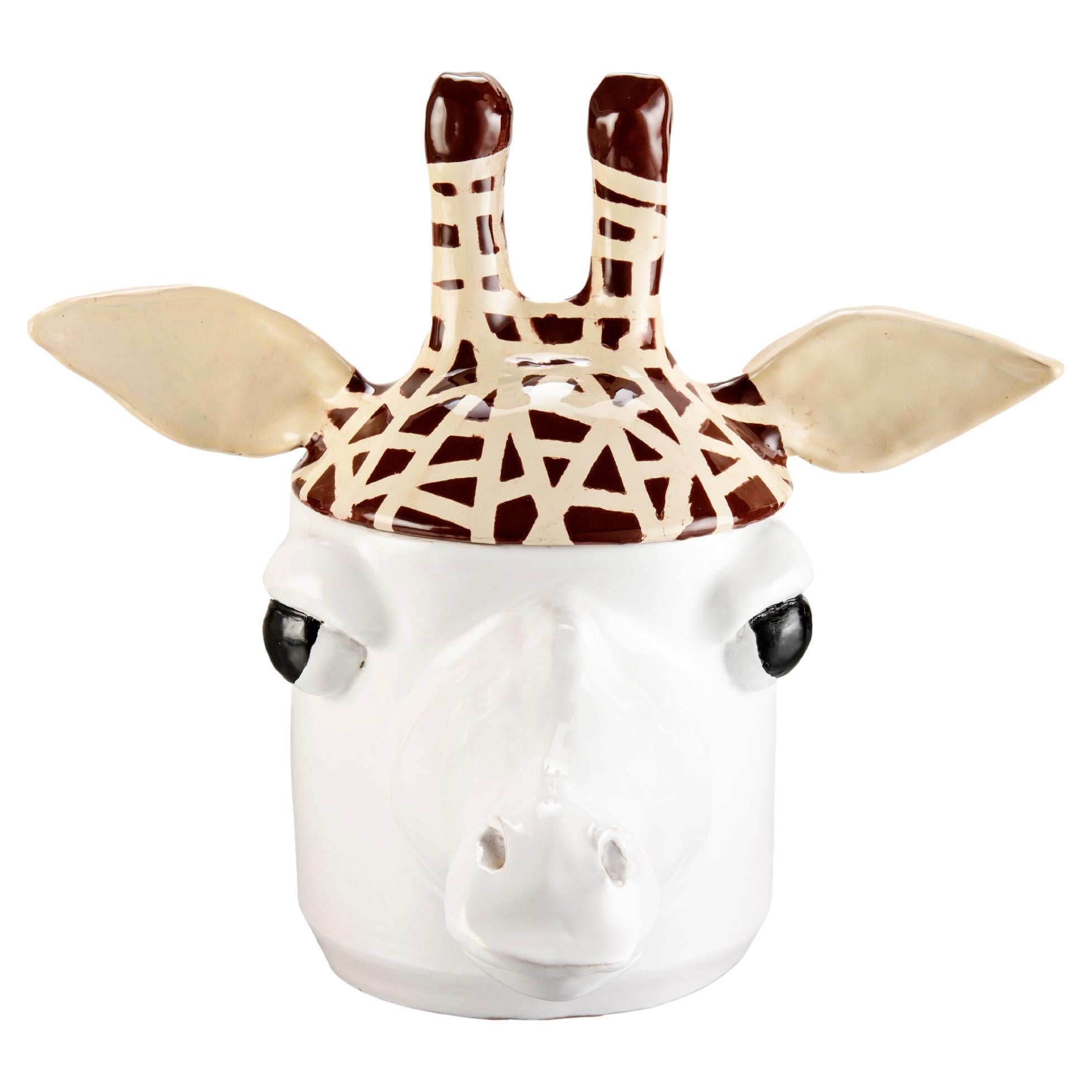 Freaklab Giraffe Conteiner Large Made Entirely by Hand in Ceramic For Sale