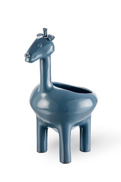 Freaklab Gray-Blue Giraffe Bowl Large Made Entirely by Hand in Ceramic
