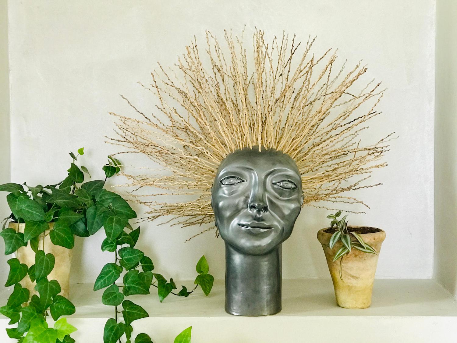 Freaklab Head  Made Entirely by Hand in Ceramic, ' Testa Riccia' In New Condition For Sale In Modica, RG