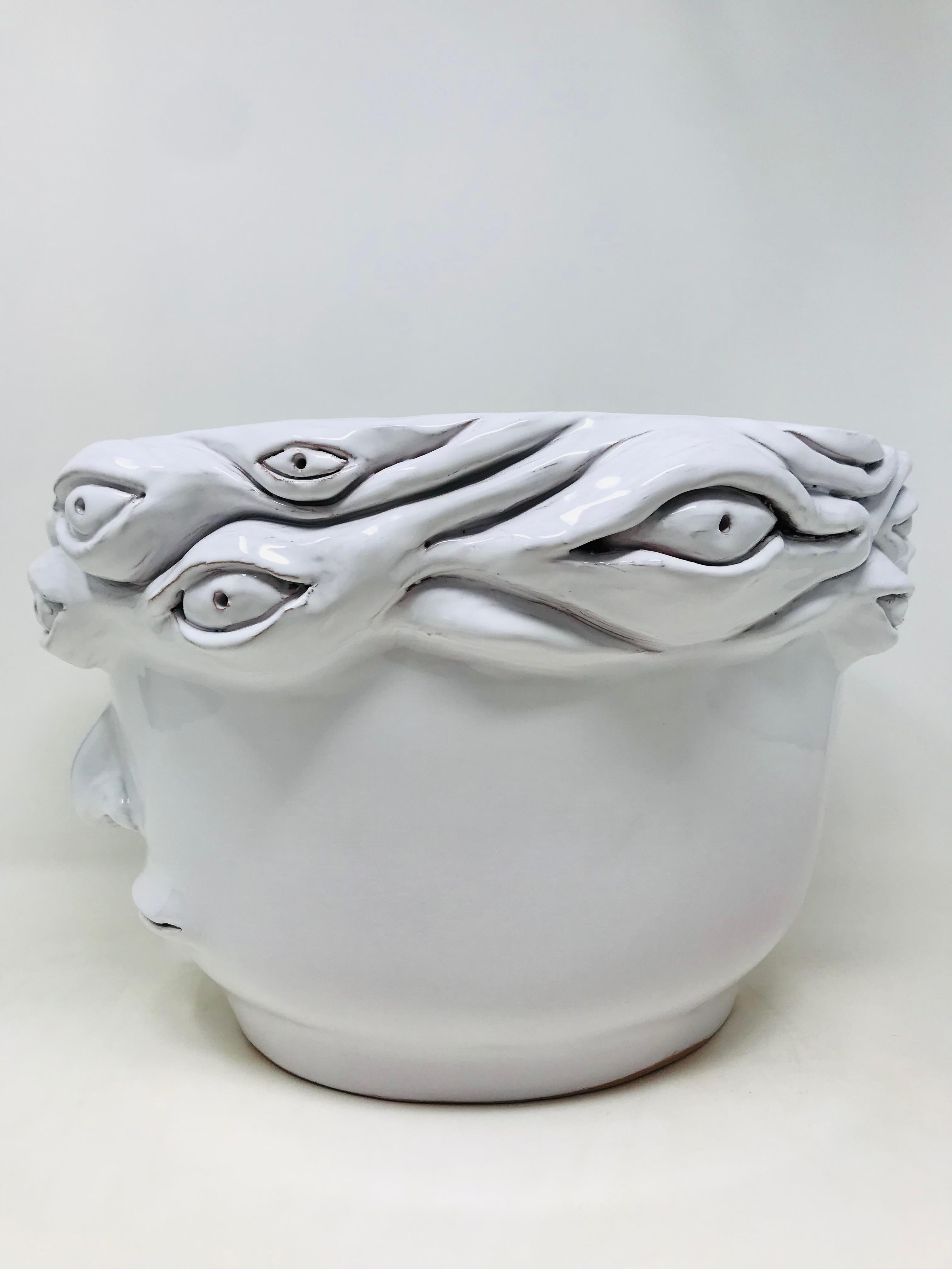 Contemporary Freaklab Vase Made Entirely by Hand in Ceramic, White Color For Sale