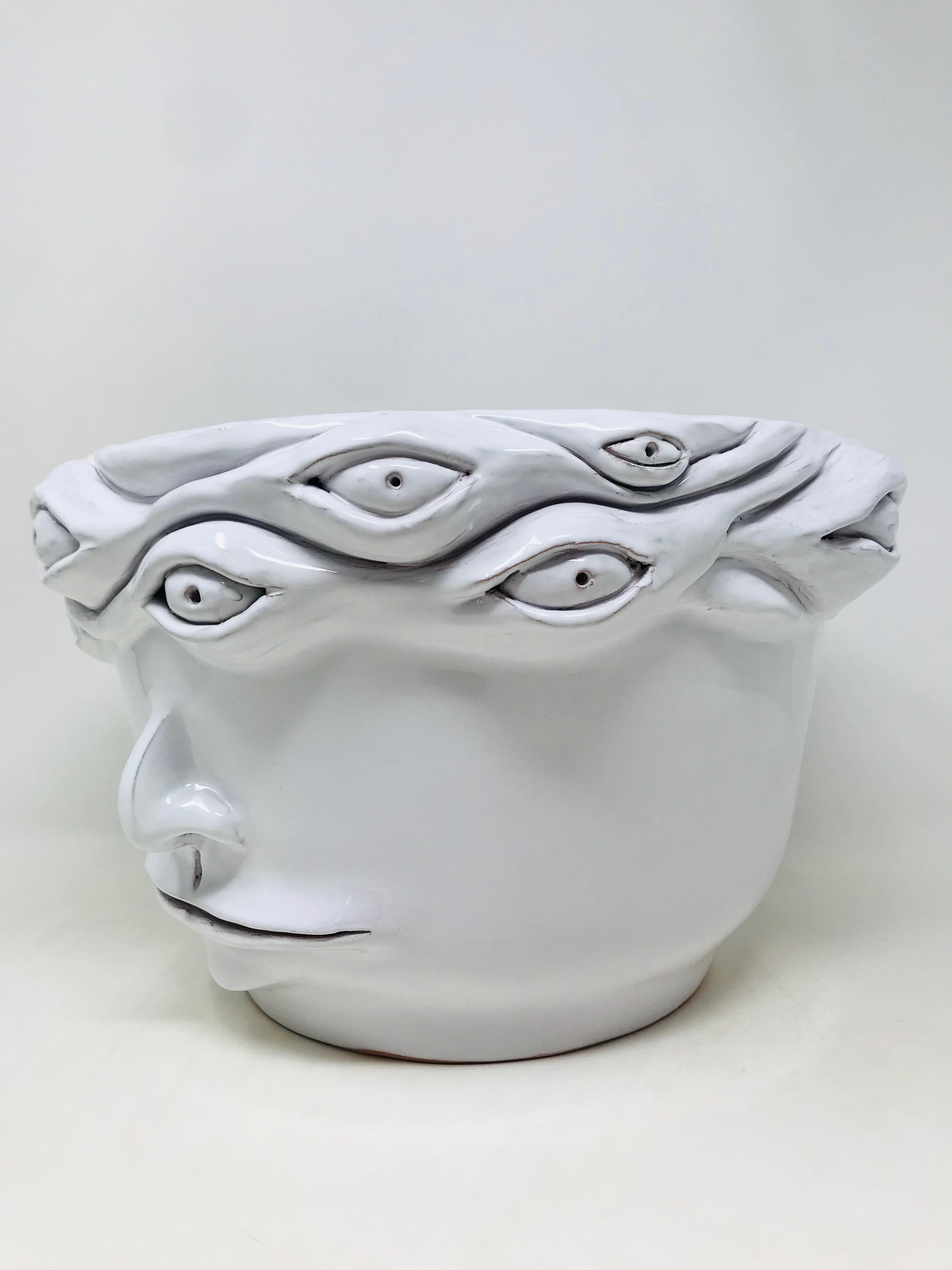 Freaklab Vase Made Entirely by Hand in Ceramic, White Color For Sale 1