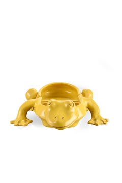 Freaklab Yellow Frog  2 part Bowl Made Entirely byHand in Ceramic
