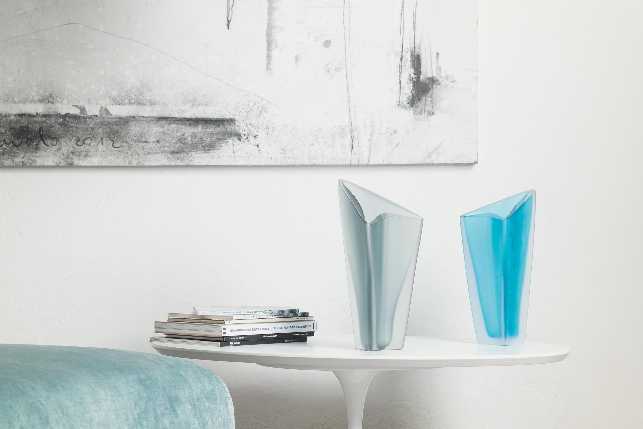 Contemporary Freccia Large Blue Vase by Purho For Sale