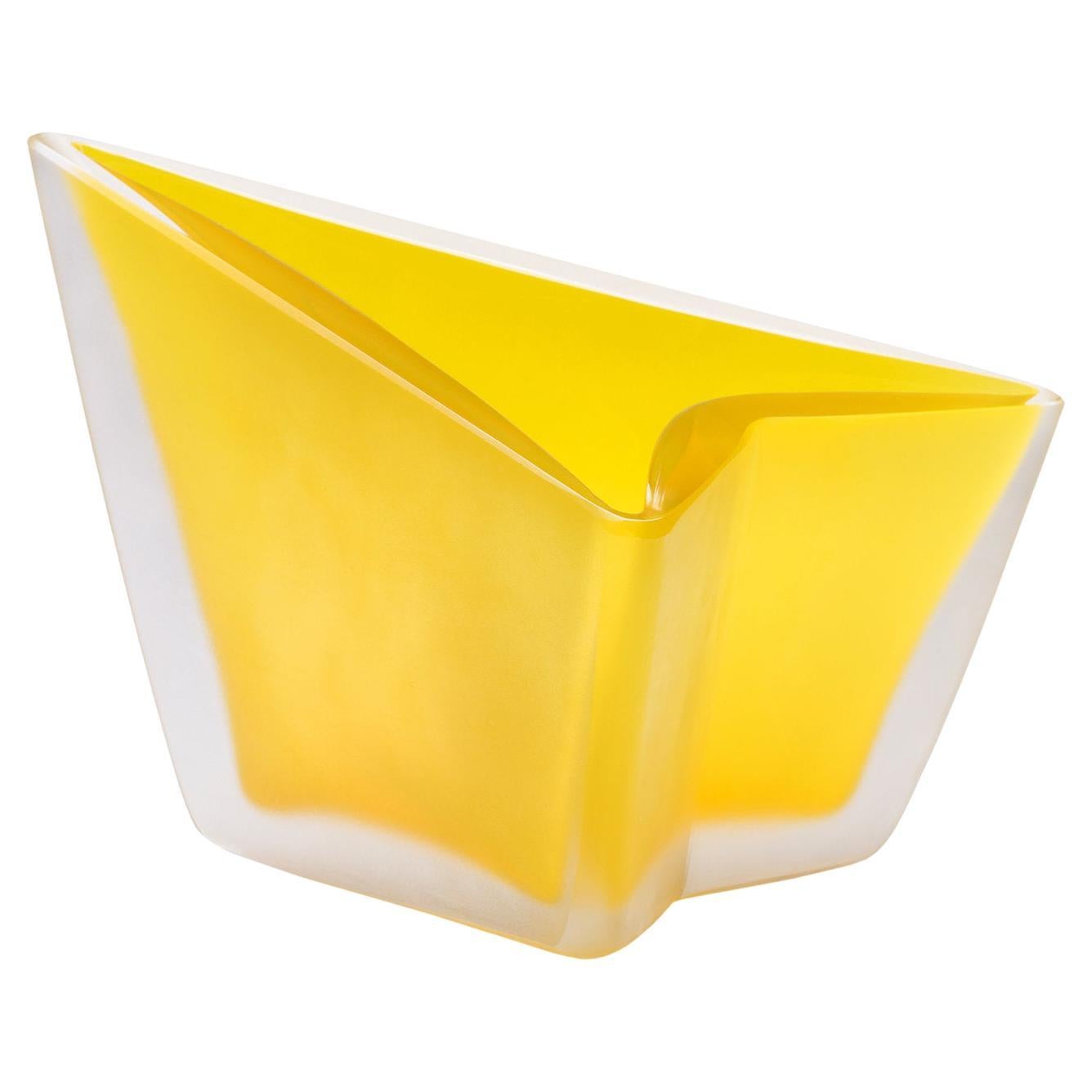 Freccia Yellow Low Vase by Alessandro Mendini